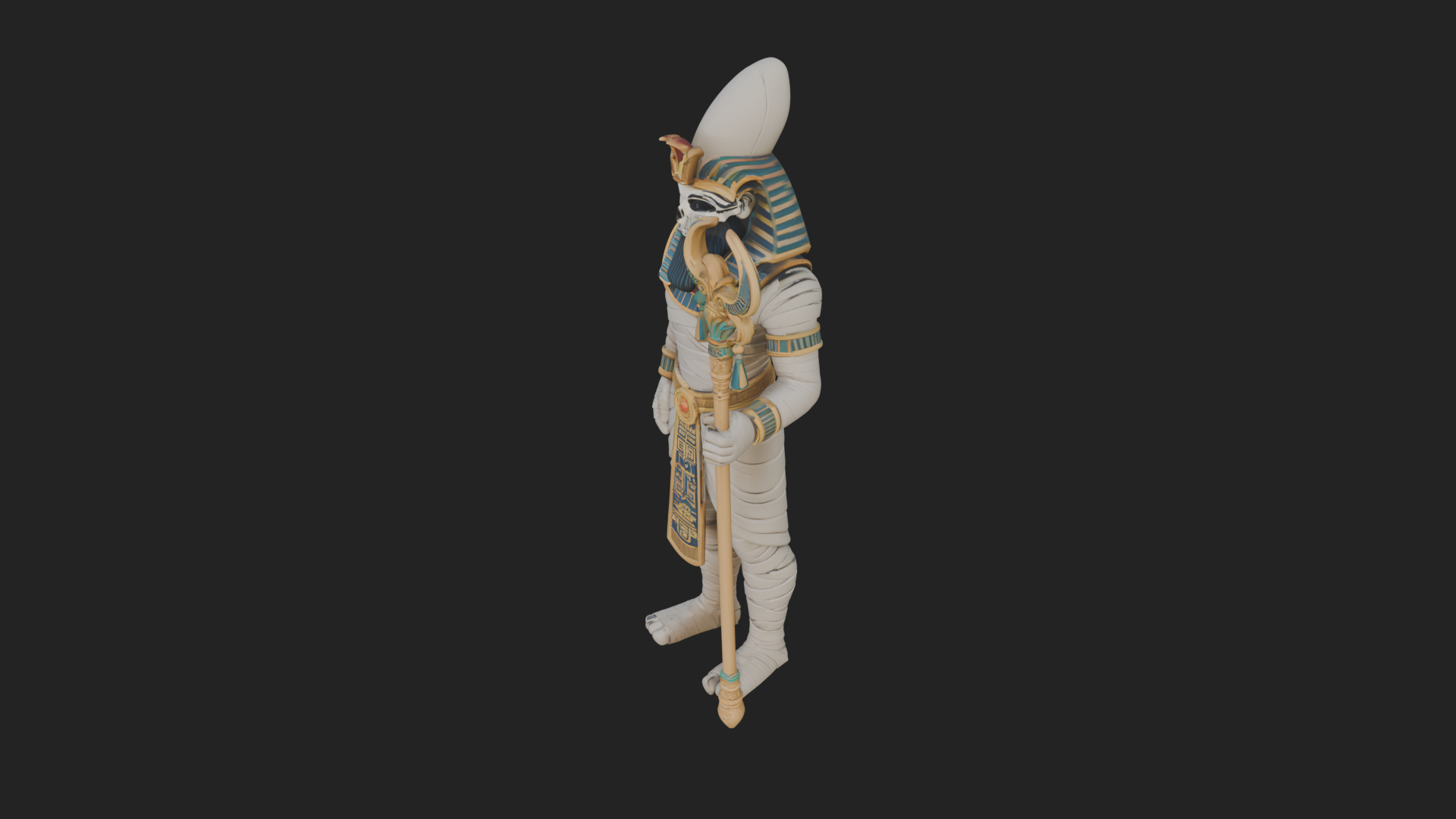 Crowned Mummy Pharaoh Statue Design 3 3D Print Model 3D Model