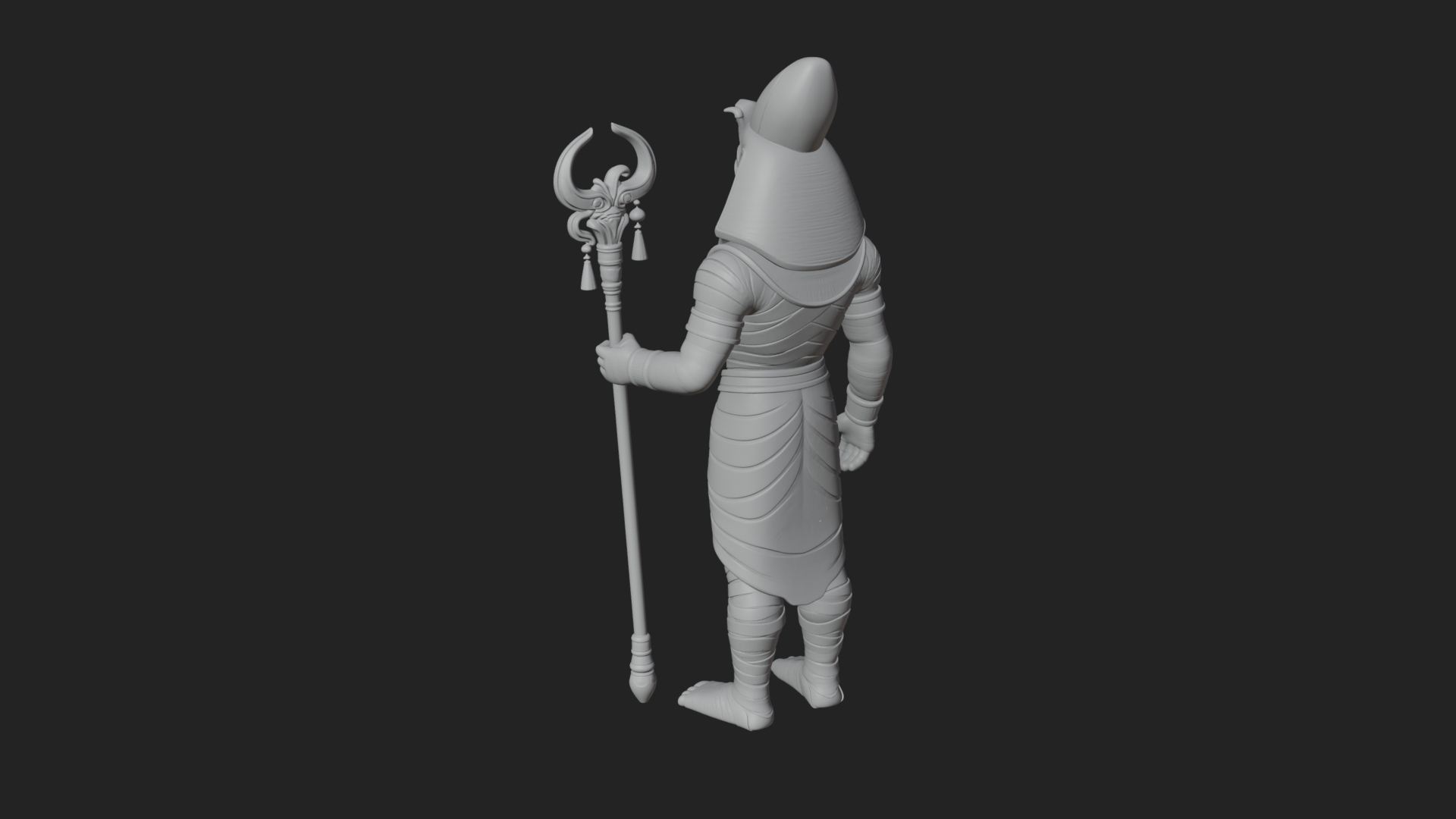 Crowned Mummy Pharaoh Statue Design 3 3D Print Model 3D Model