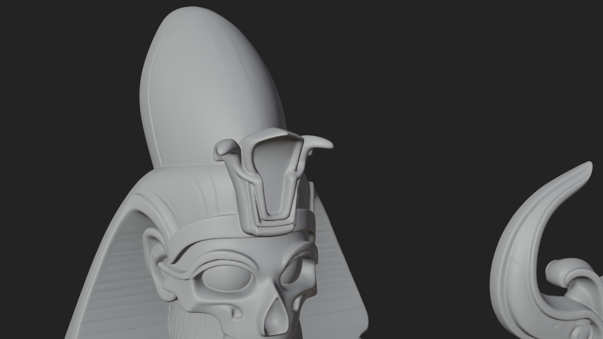 Crowned Mummy Pharaoh Statue Design 3 3D Print Model 3D Model