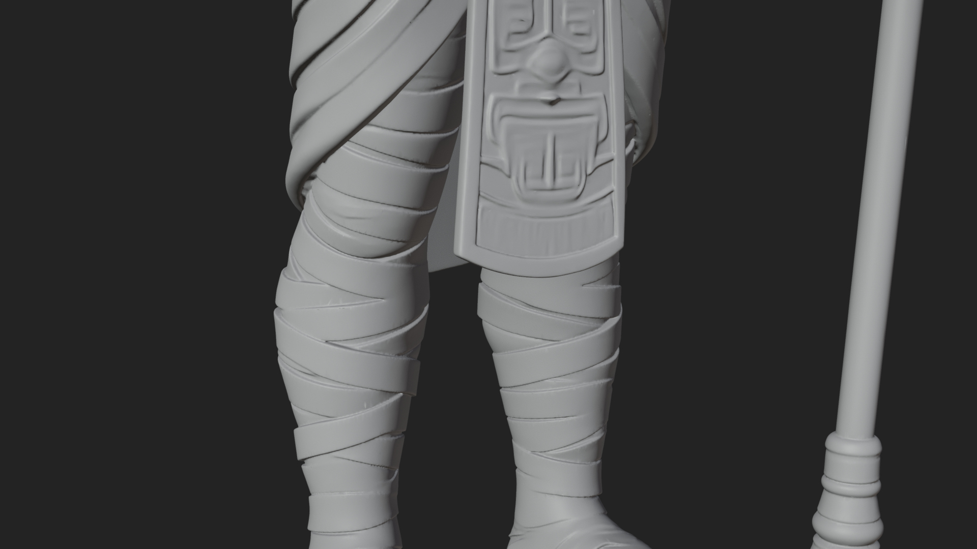 Crowned Mummy Pharaoh Statue Design 3 3D Print Model 3D Model