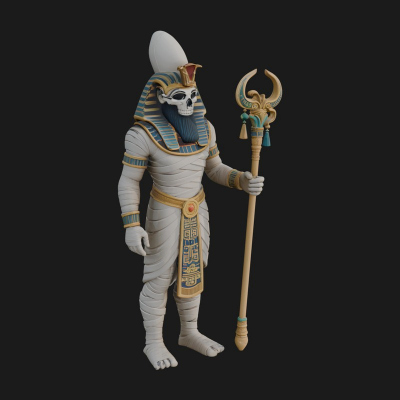 Crowned Mummy Pharaoh Statue Design 3 3D Print Model