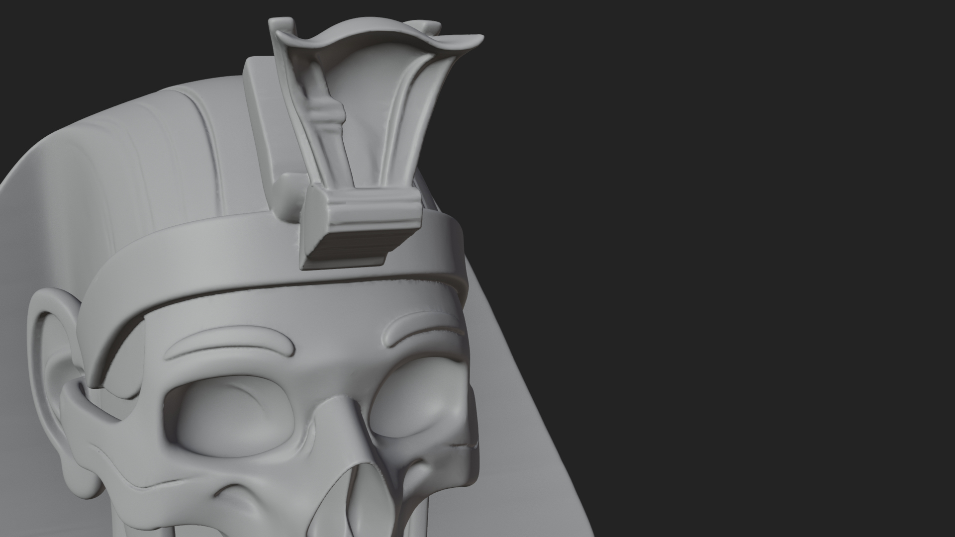 Crowned Mummy Pharaoh Statue Design 4 3D Print Model 3D Model