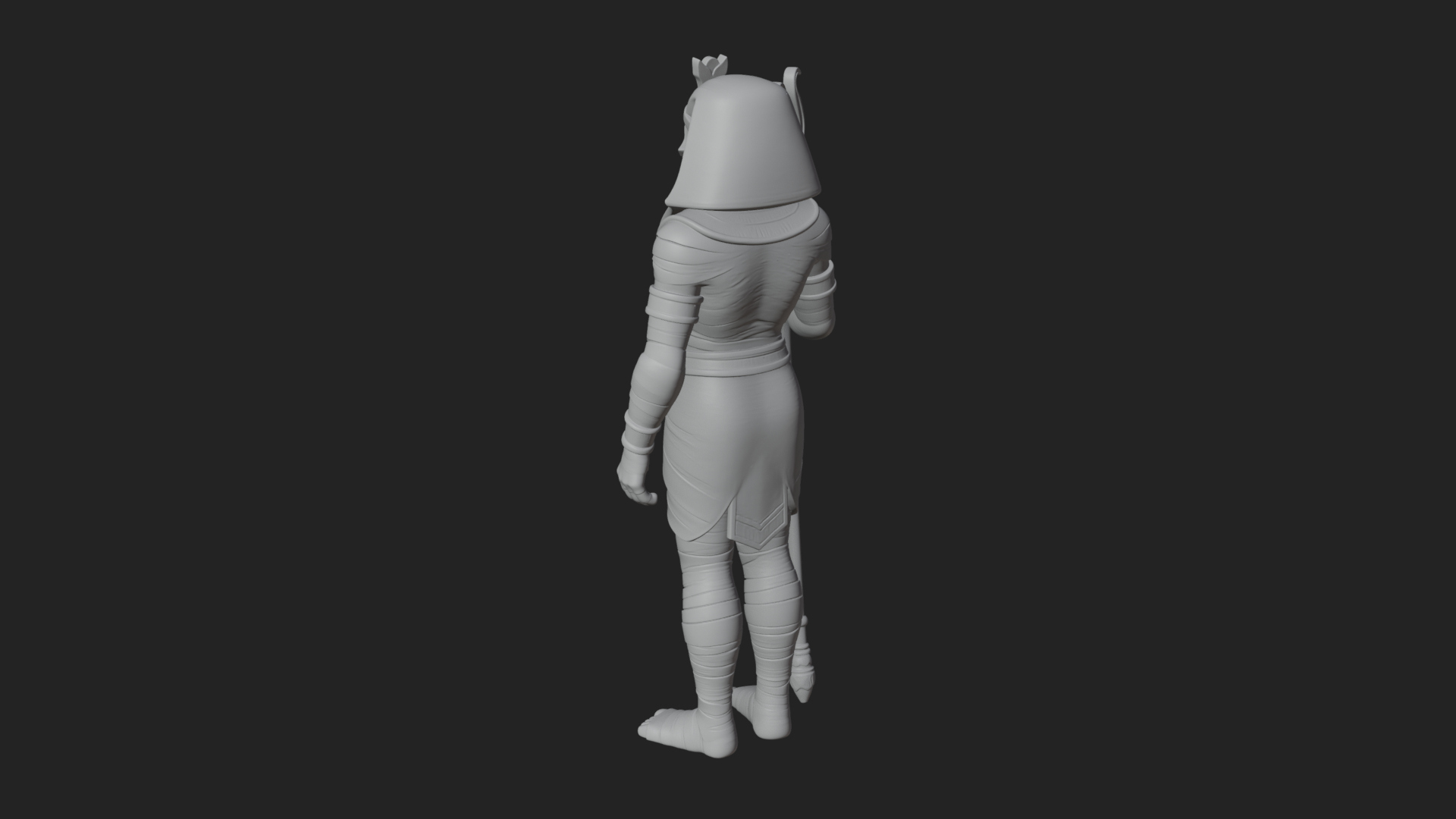 Crowned Mummy Pharaoh Statue Design 5 3D Print Model 3D Model