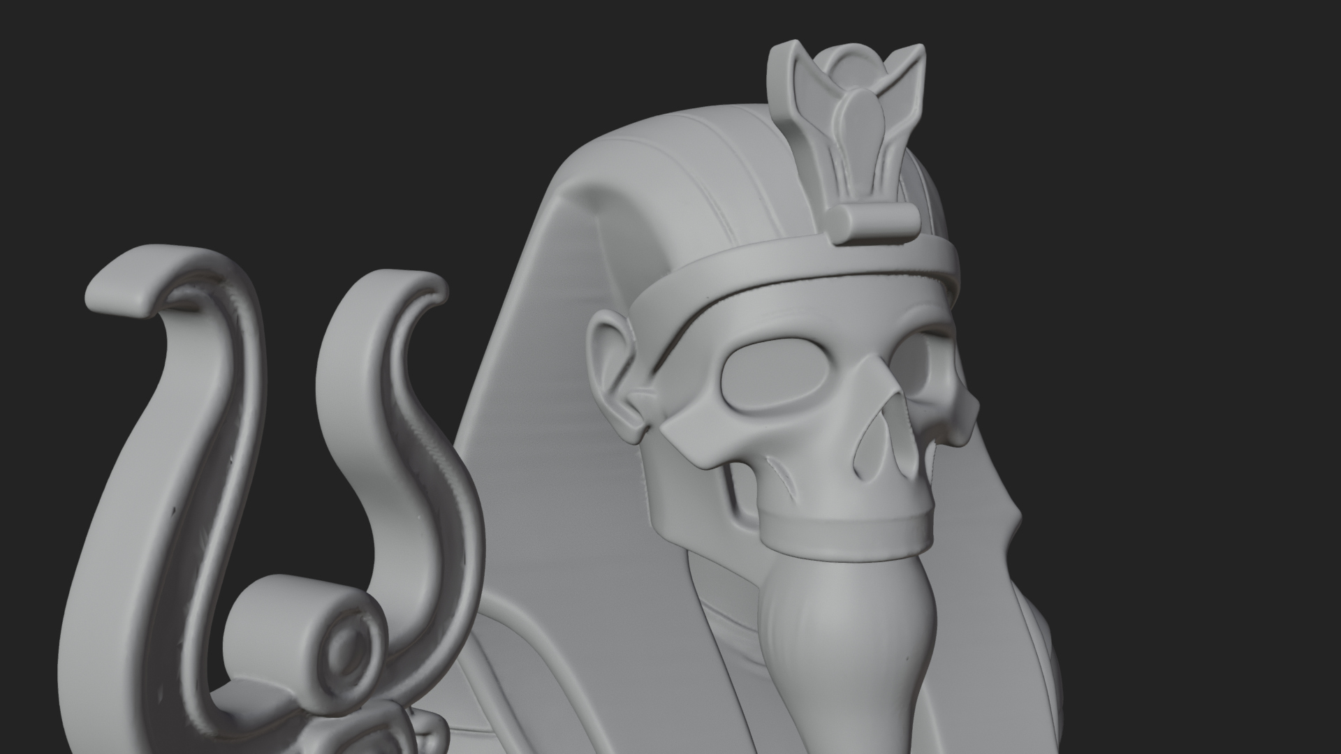 Crowned Mummy Pharaoh Statue Design 5 3D Print Model 3D Model