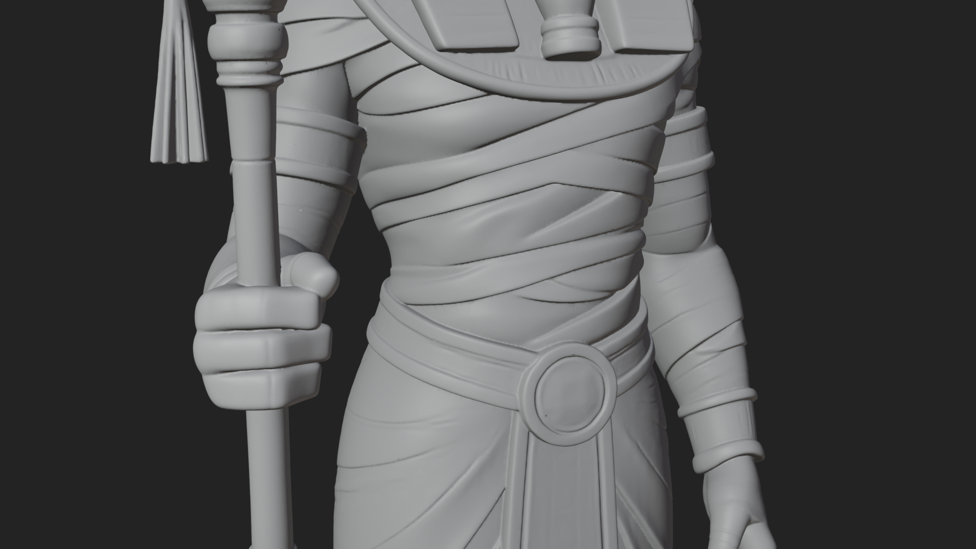 Crowned Mummy Pharaoh Statue Design 5 3D Print Model 3D Model