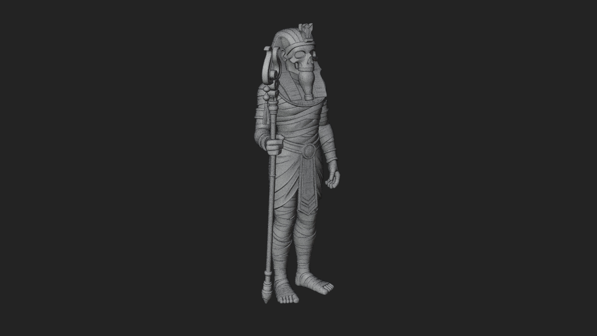 Crowned Mummy Pharaoh Statue Design 5 3D Print Model 3D Model