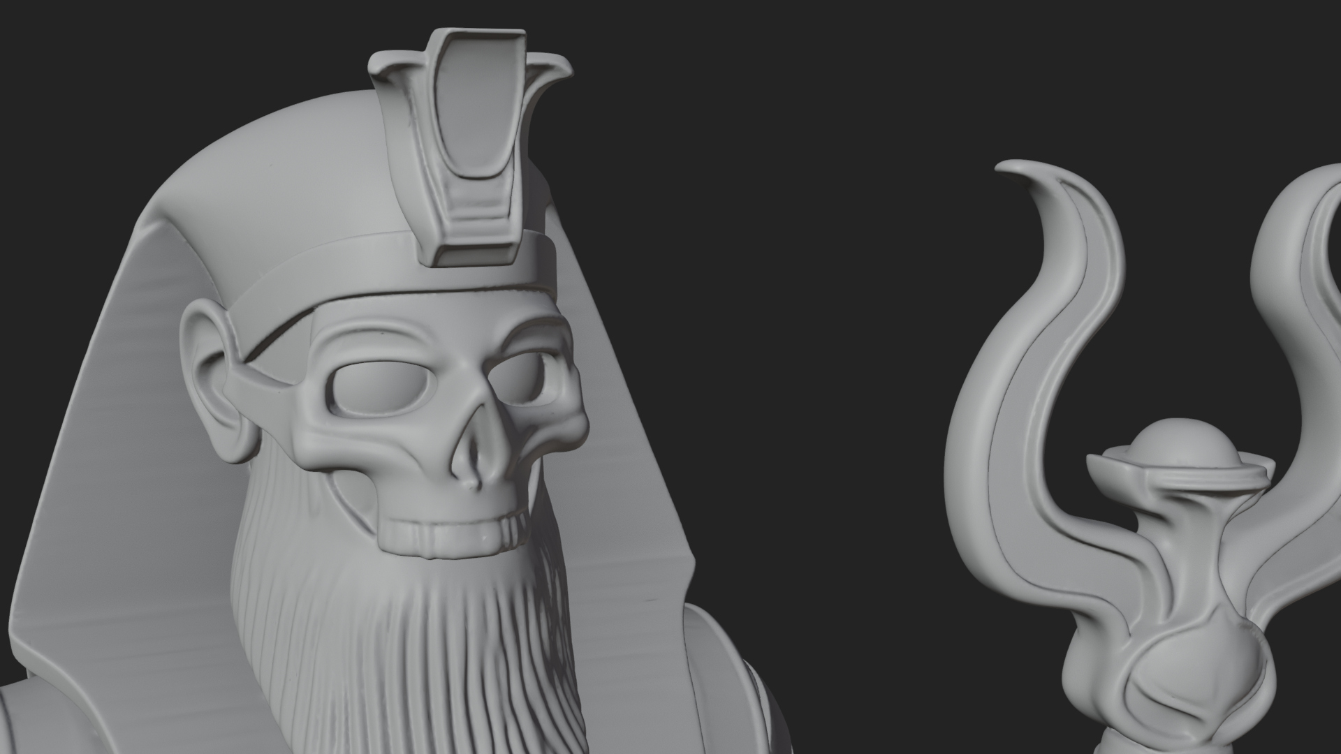 Crowned Mummy Pharaoh Statue Design 6 3D Print Model 3D Model