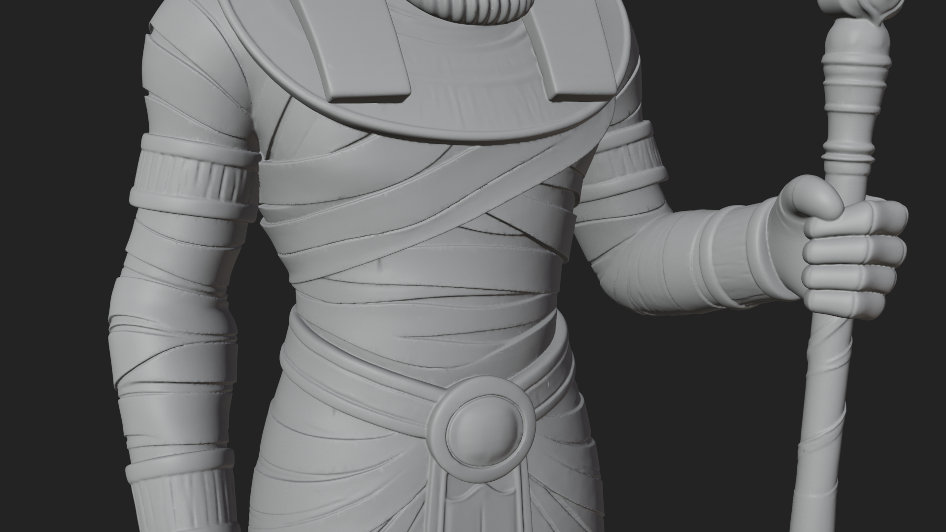Crowned Mummy Pharaoh Statue Design 6 3D Print Model 3D Model