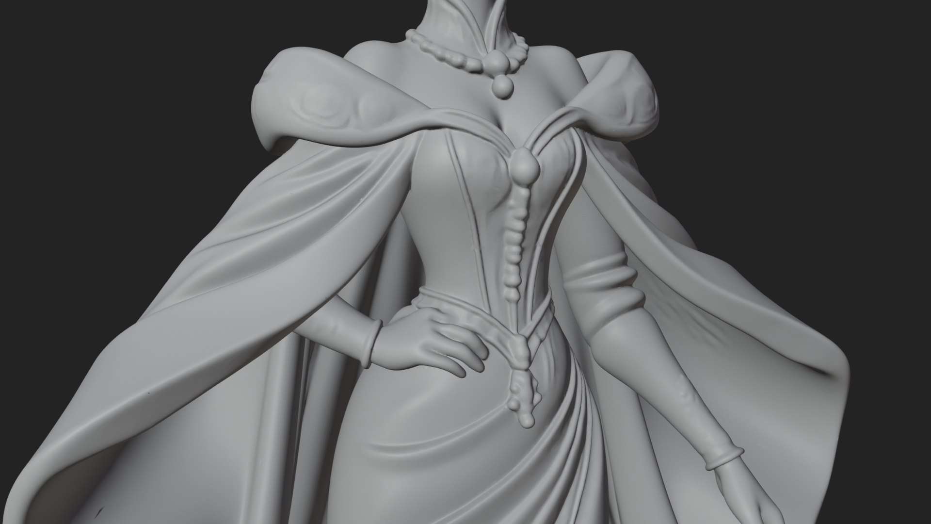 Crowned Royal Queen Statue Design 1 3D Print Model 3D Model