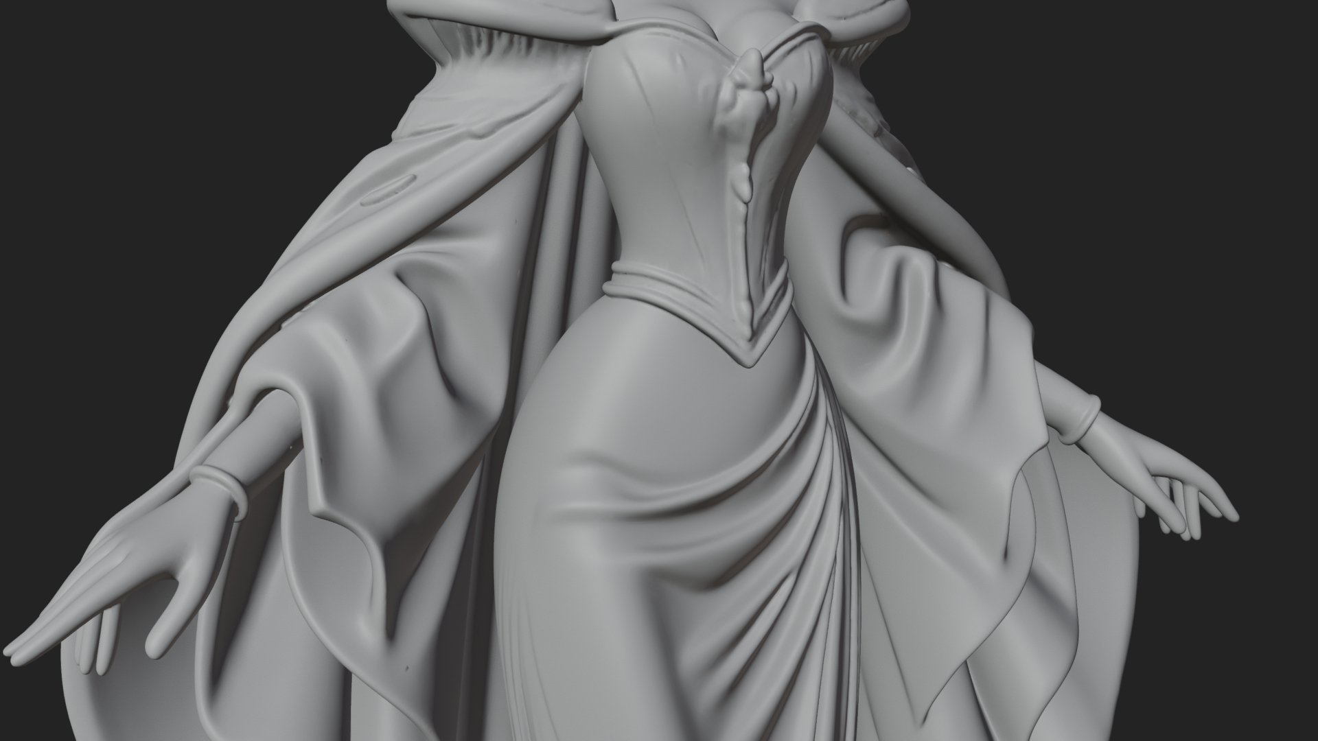 Crowned Royal Queen Statue Design 2 3D Print Model 3D Model