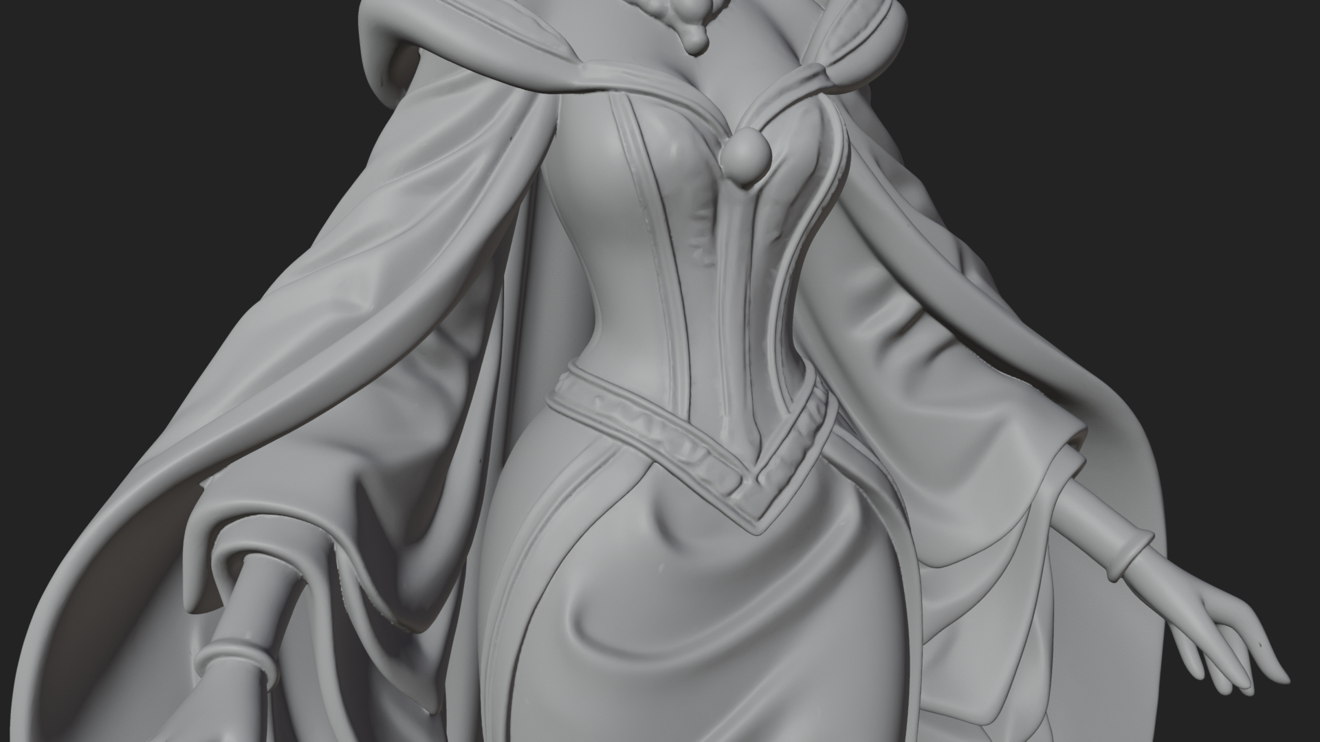 Crowned Royal Queen Statue Design 3 3D Print Model 3D Model