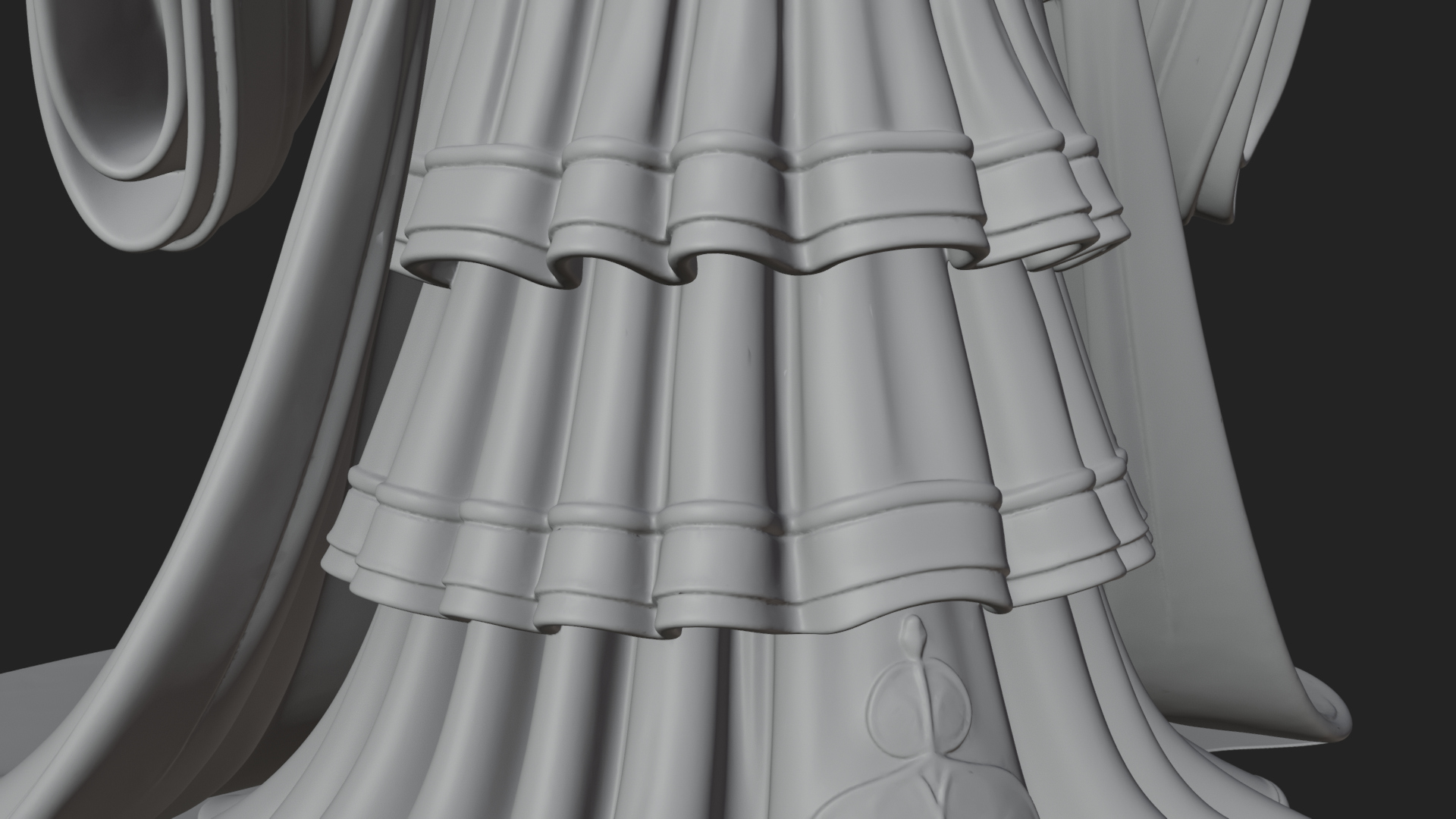 Crowned Royal Queen Statue Design 5 3D Print Model 3D Model