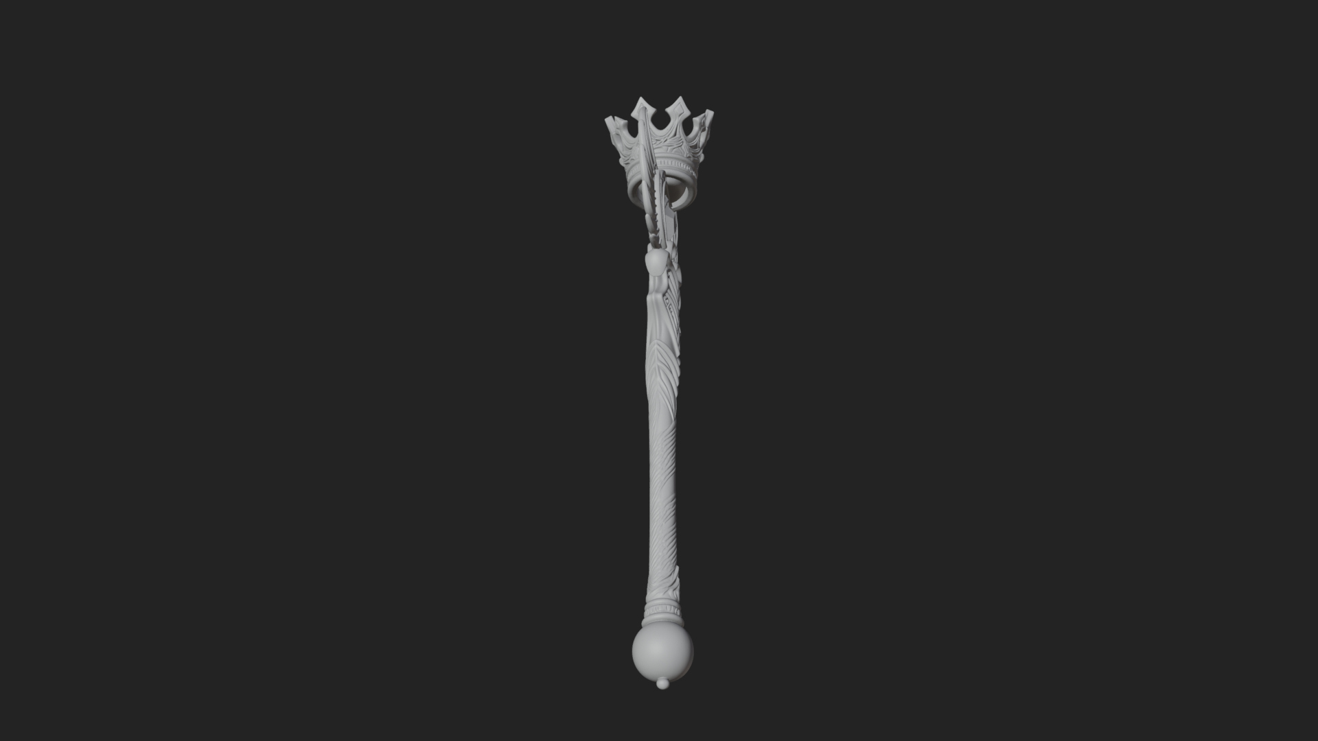 Crowned Royal Scepter Model Design 1 3D Print Model 3D Model