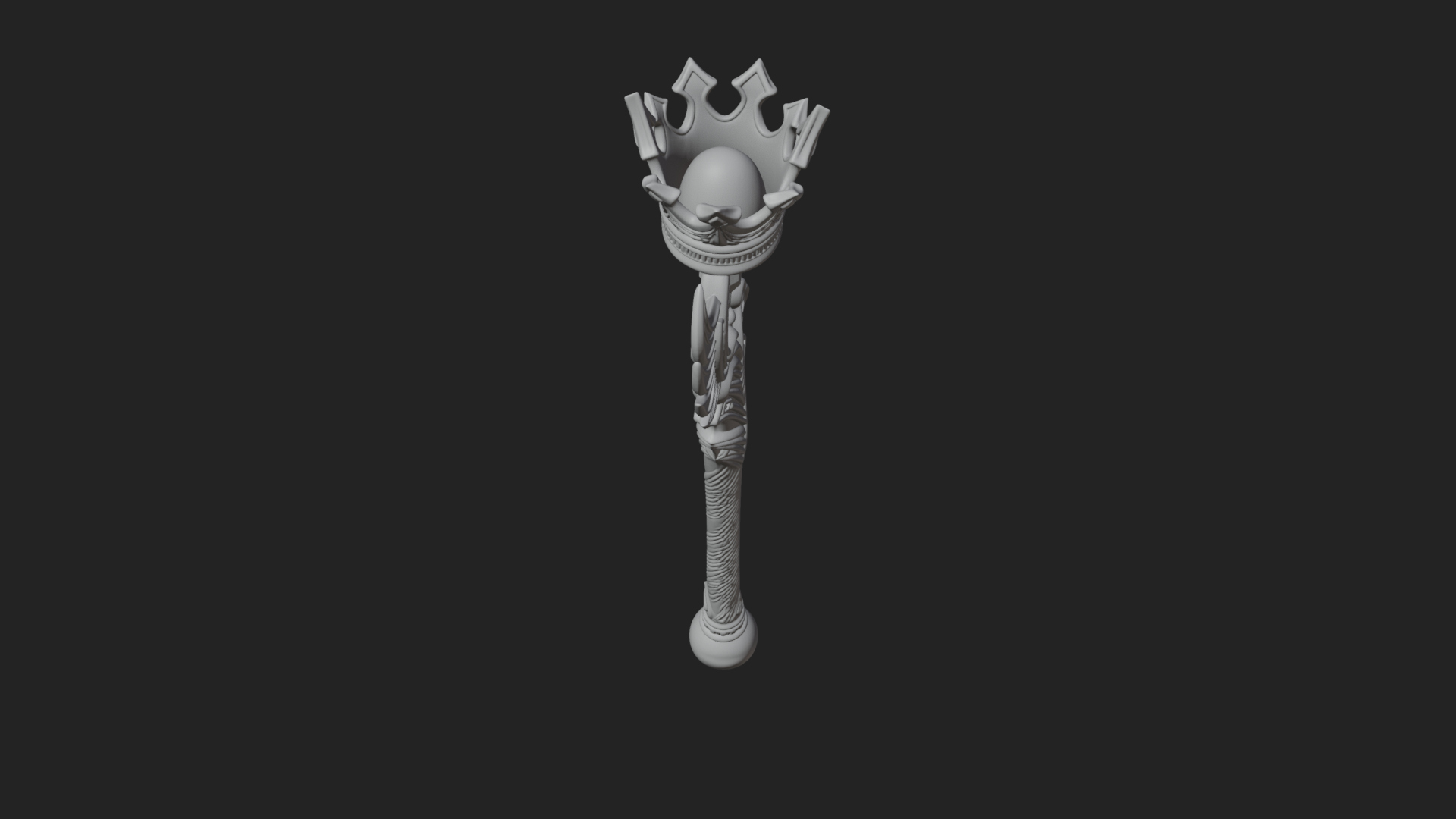 Crowned Royal Scepter Model Design 1 3D Print Model 3D Model