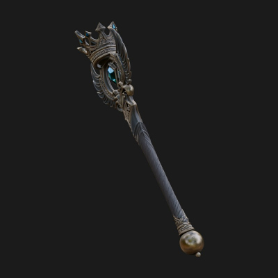 Crowned Royal Scepter Model Design 1 3D Print Model
