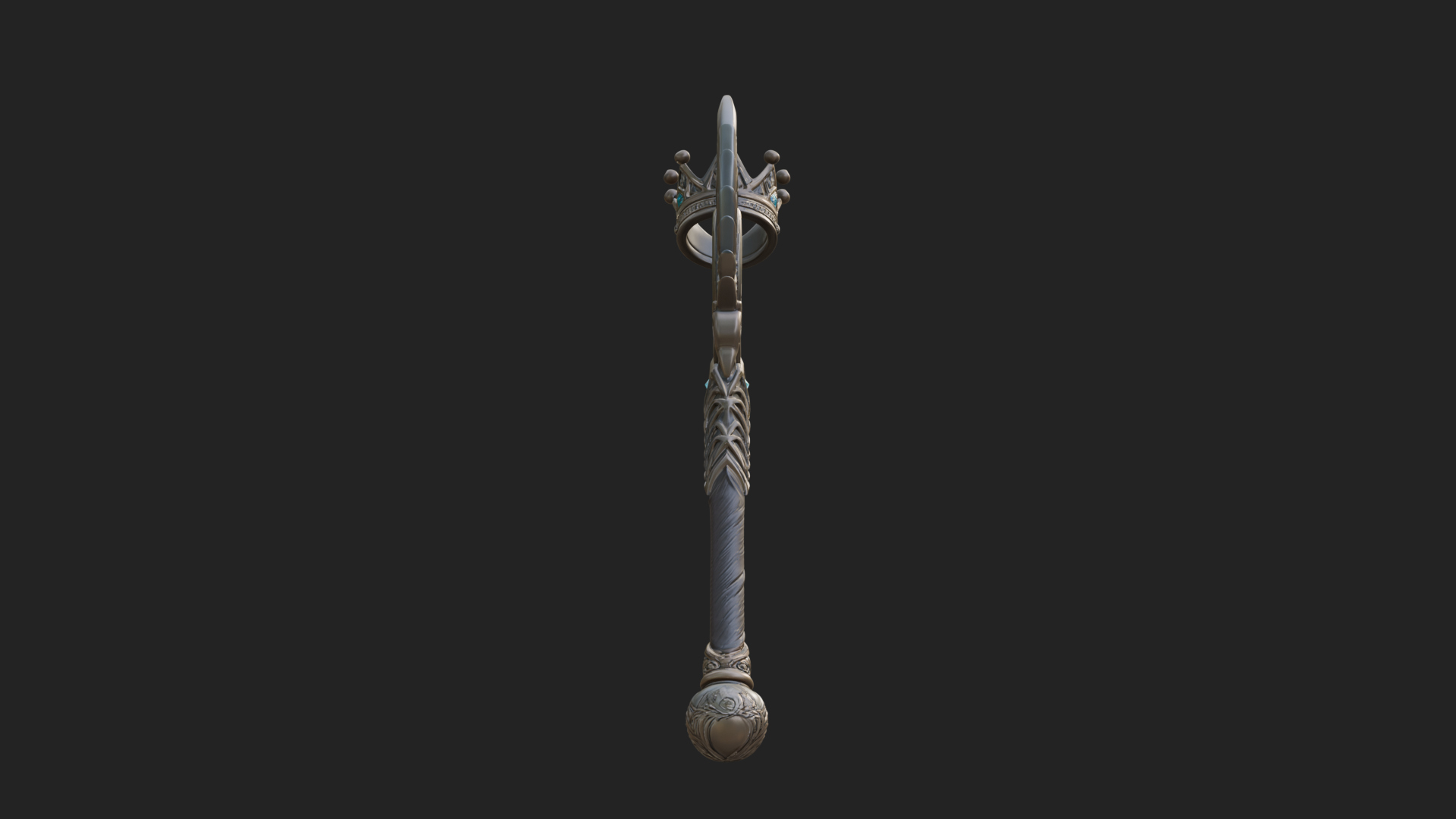 Crowned Royal Scepter Model Design 3 3D Print Model 3D Model