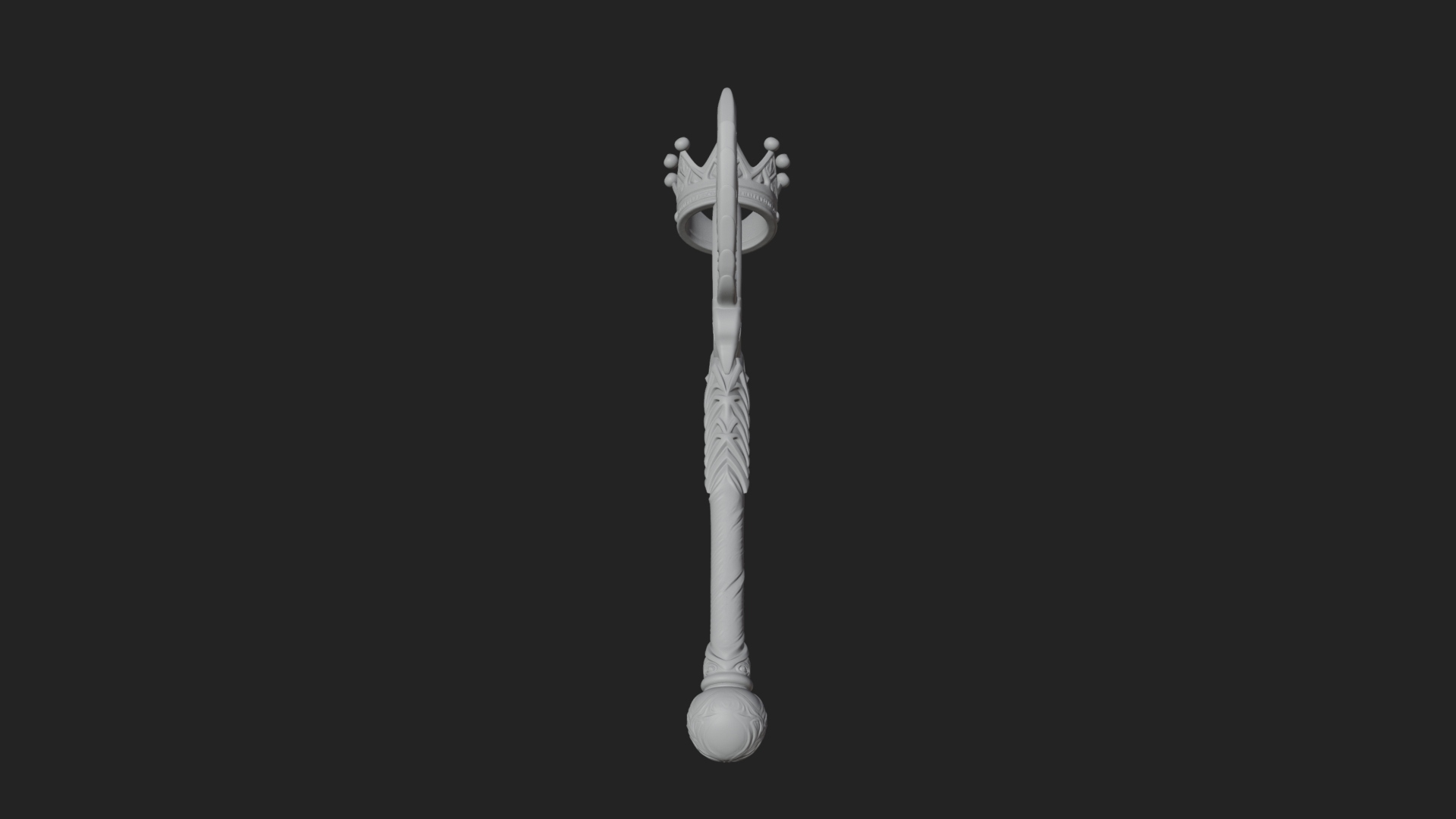 Crowned Royal Scepter Model Design 3 3D Print Model 3D Model