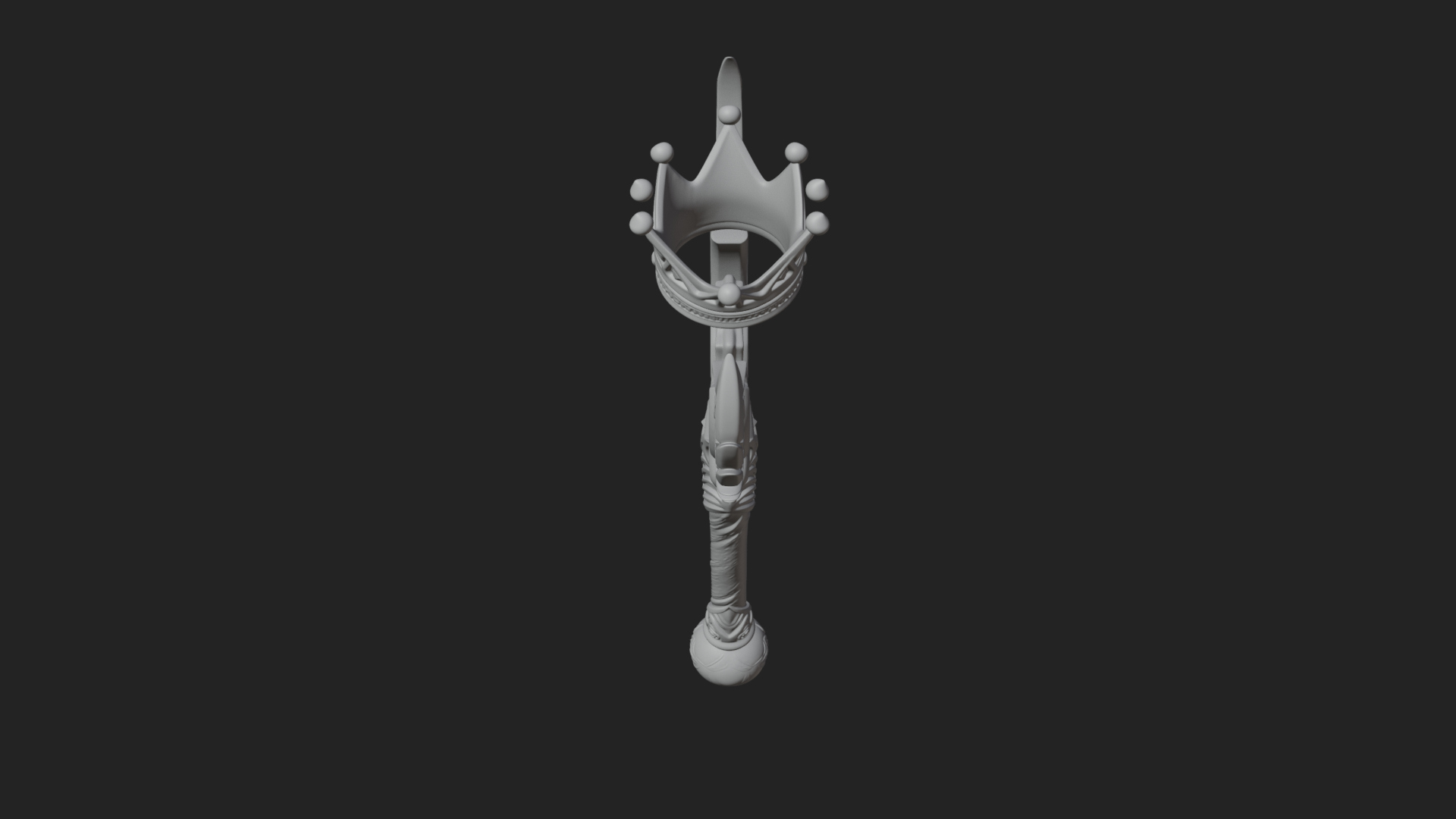 Crowned Royal Scepter Model Design 3 3D Print Model 3D Model