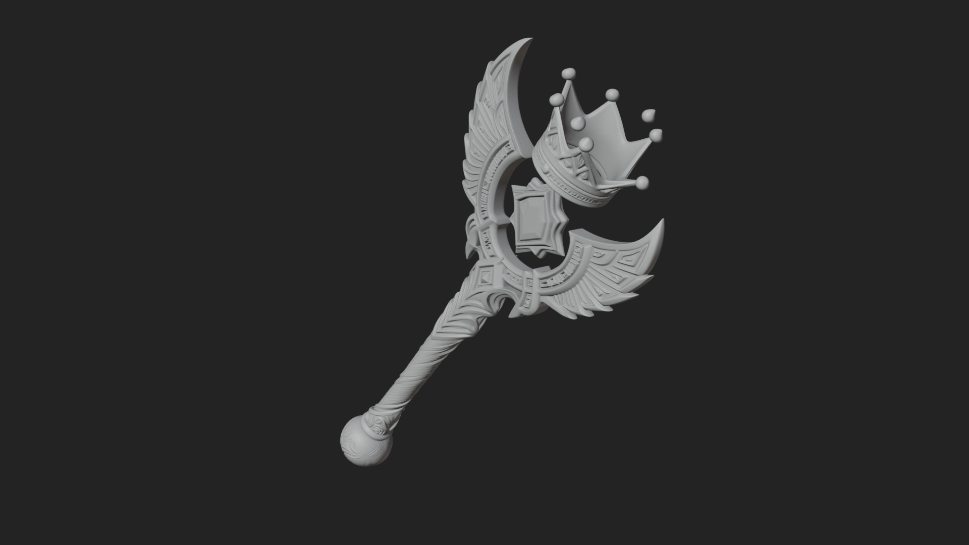 Crowned Royal Scepter Model Design 3 3D Print Model 3D Model