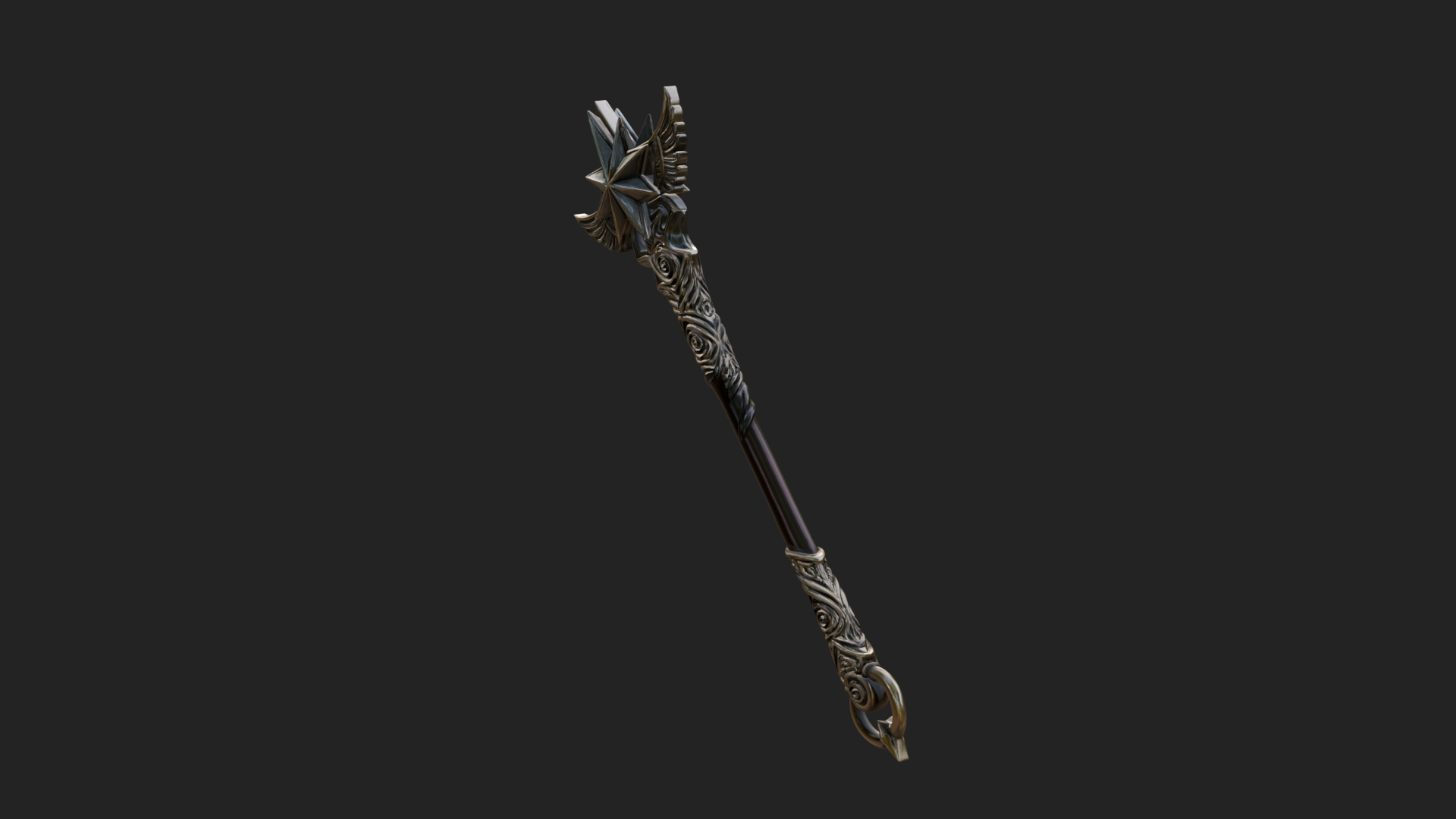 Crowned Royal Scepter Model Design 4 3D Print Model 3D Model