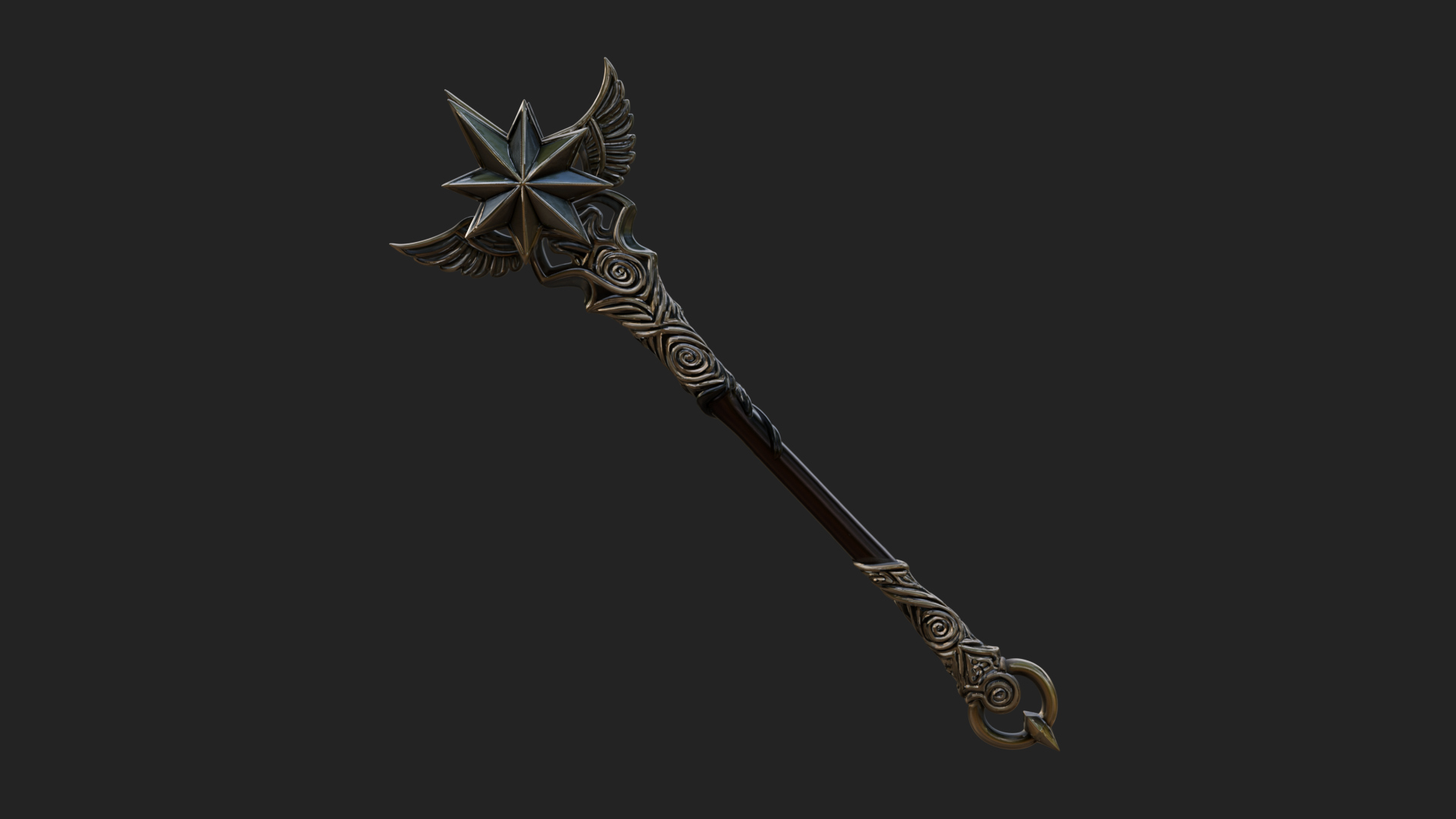 Crowned Royal Scepter Model Design 4 3D Print Model 3D Model