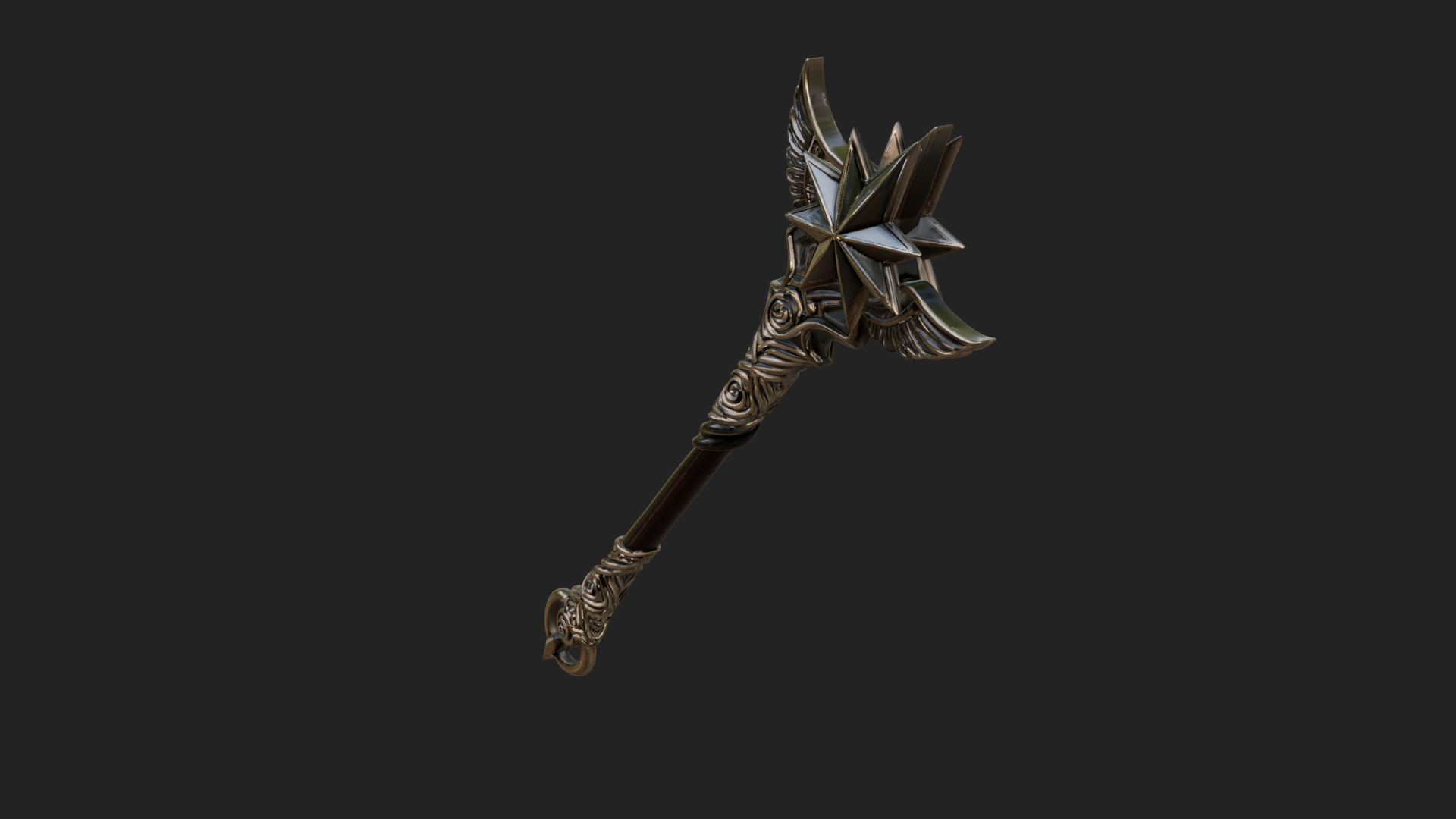 Crowned Royal Scepter Model Design 4 3D Print Model 3D Model
