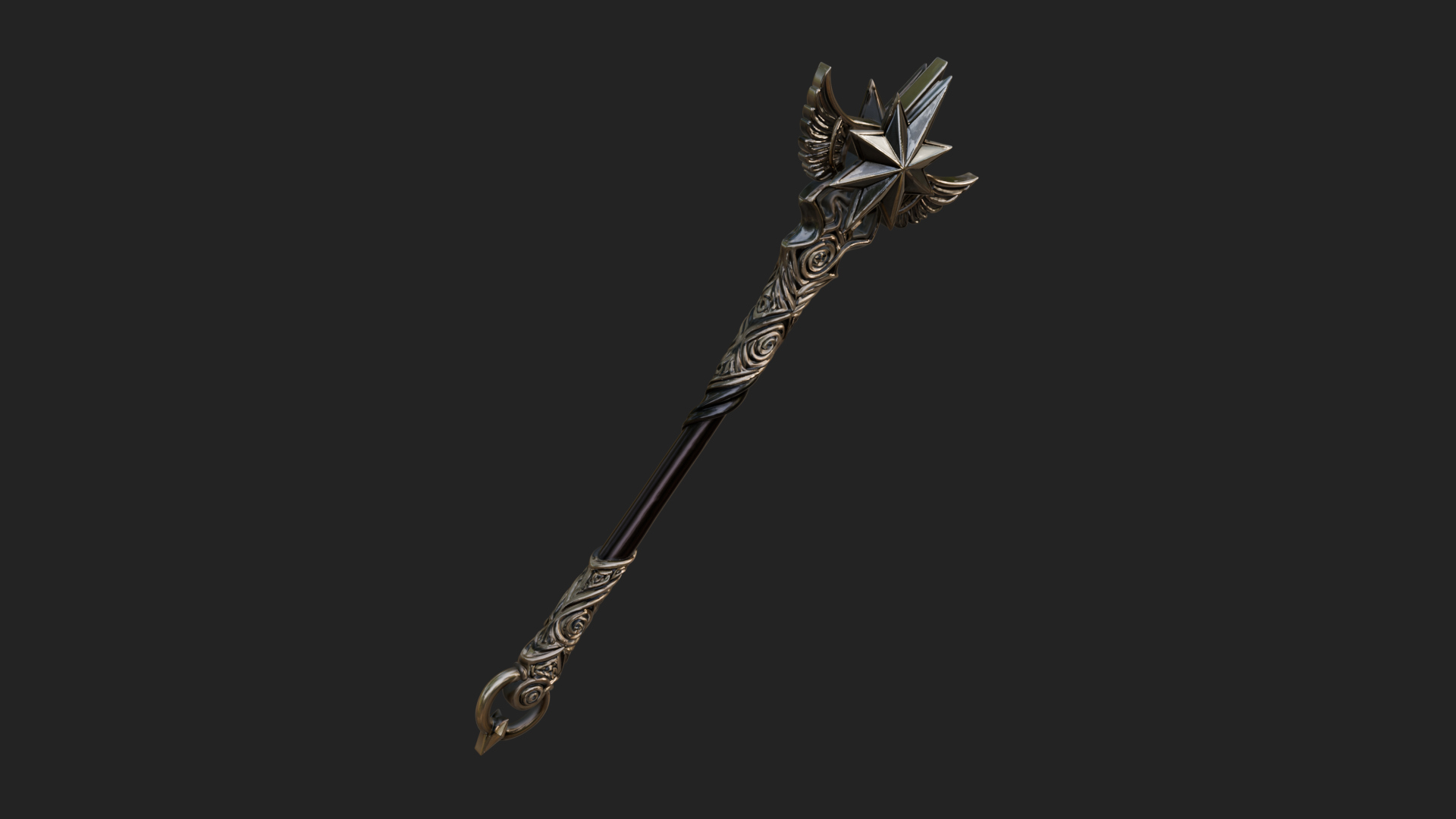 Crowned Royal Scepter Model Design 4 3D Print Model 3D Model