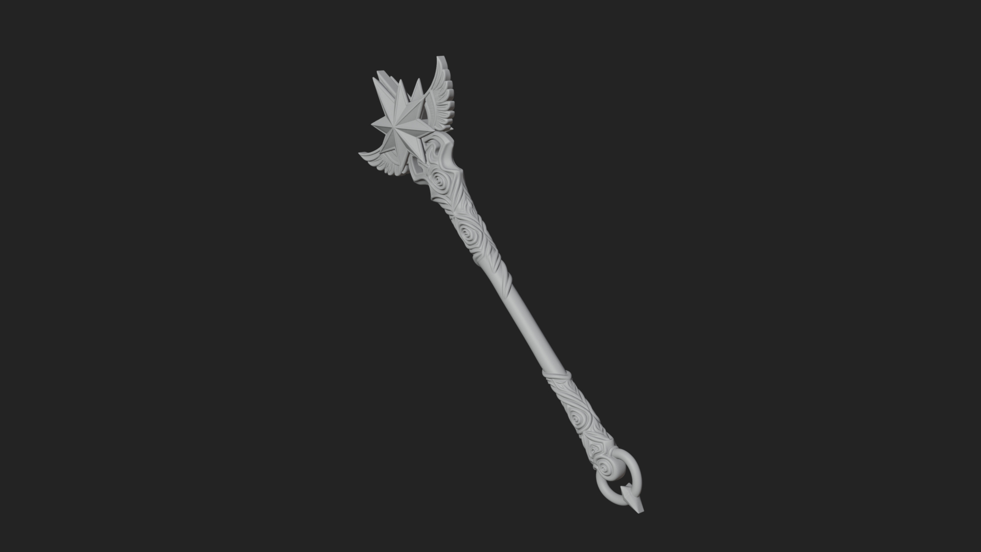 Crowned Royal Scepter Model Design 4 3D Print Model 3D Model