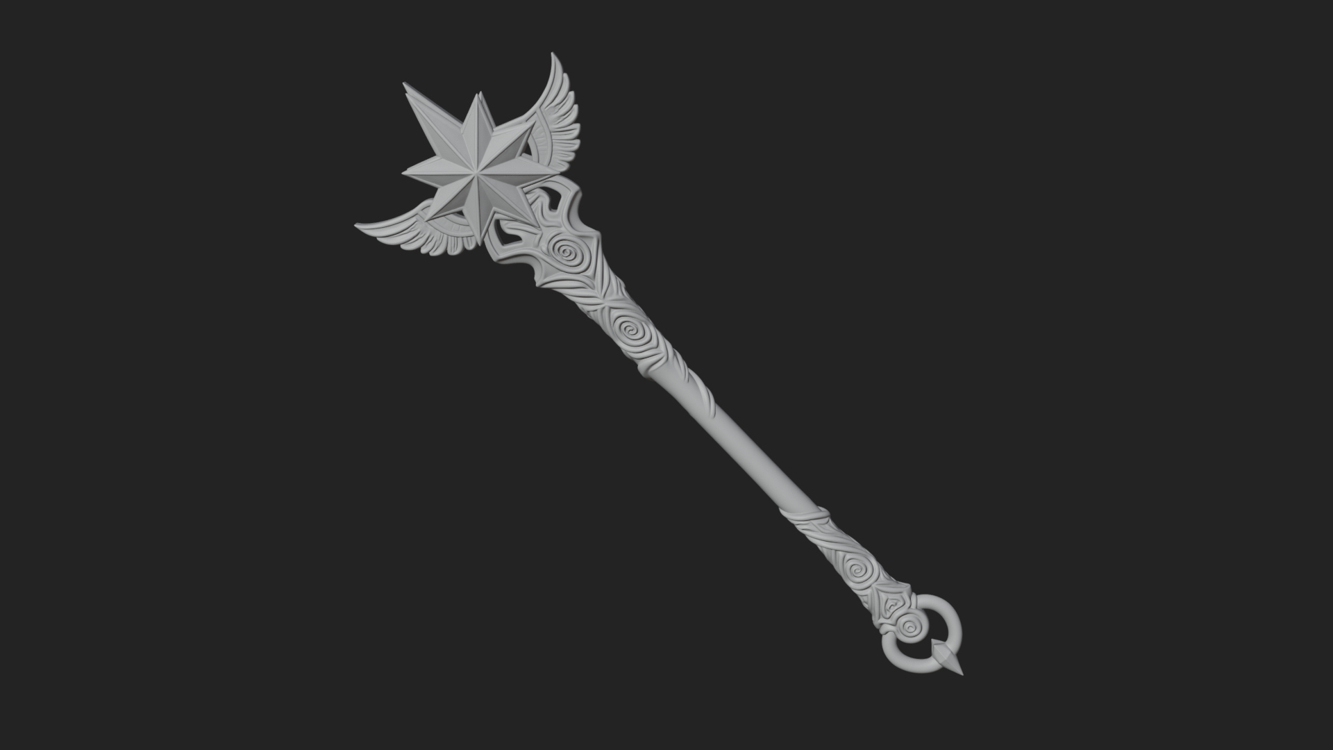 Crowned Royal Scepter Model Design 4 3D Print Model 3D Model