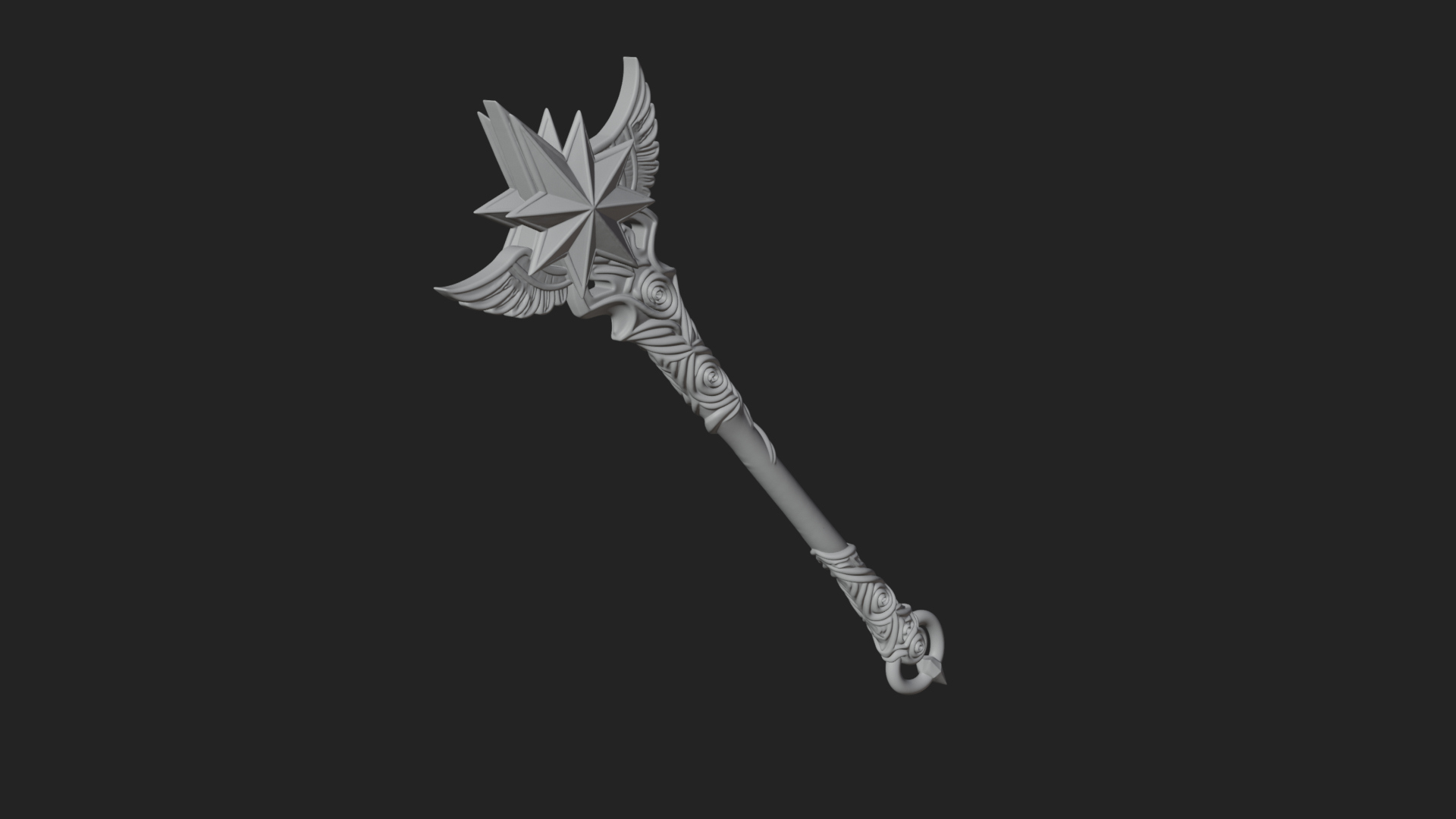 Crowned Royal Scepter Model Design 4 3D Print Model 3D Model