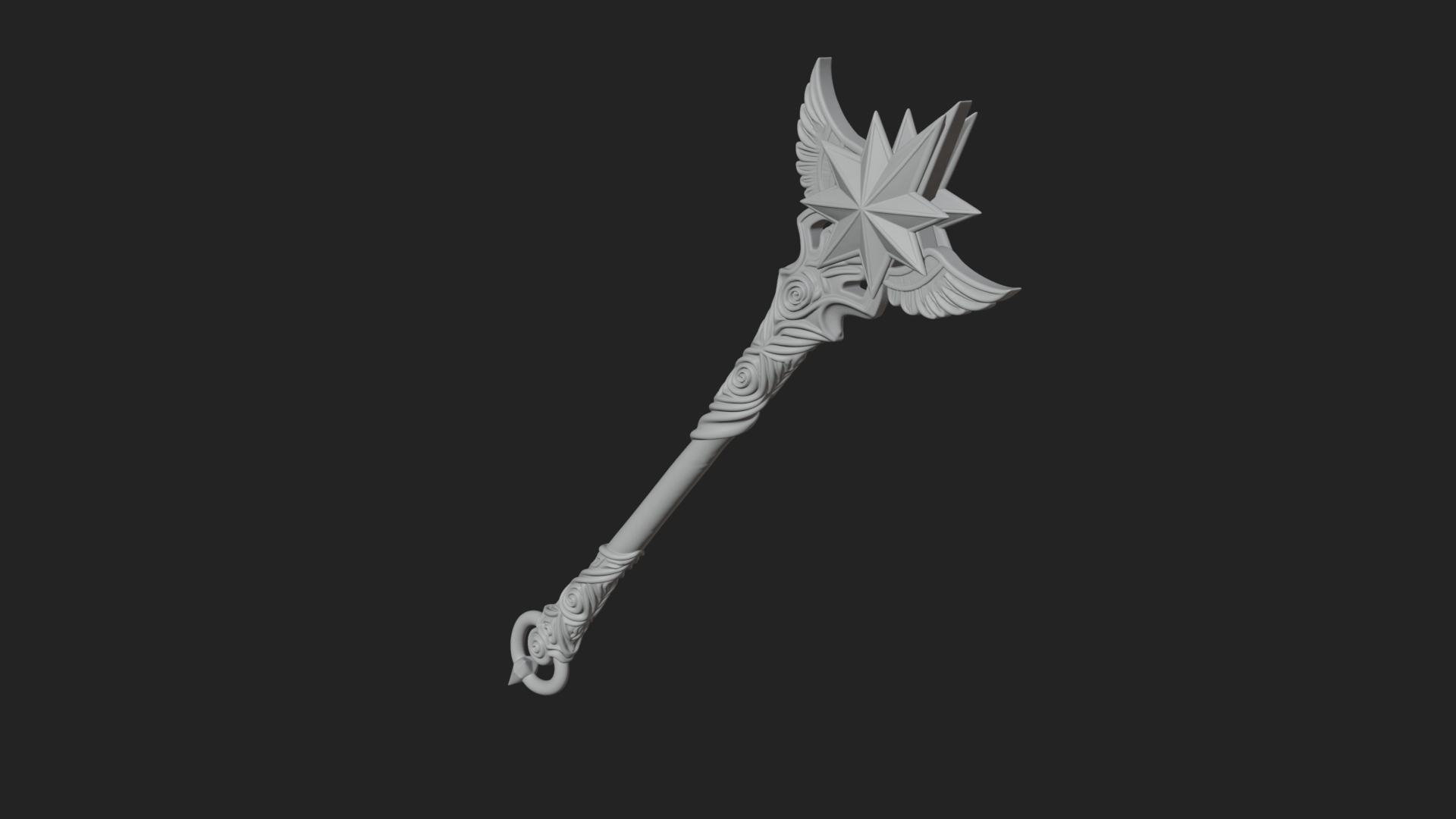 Crowned Royal Scepter Model Design 4 3D Print Model 3D Model