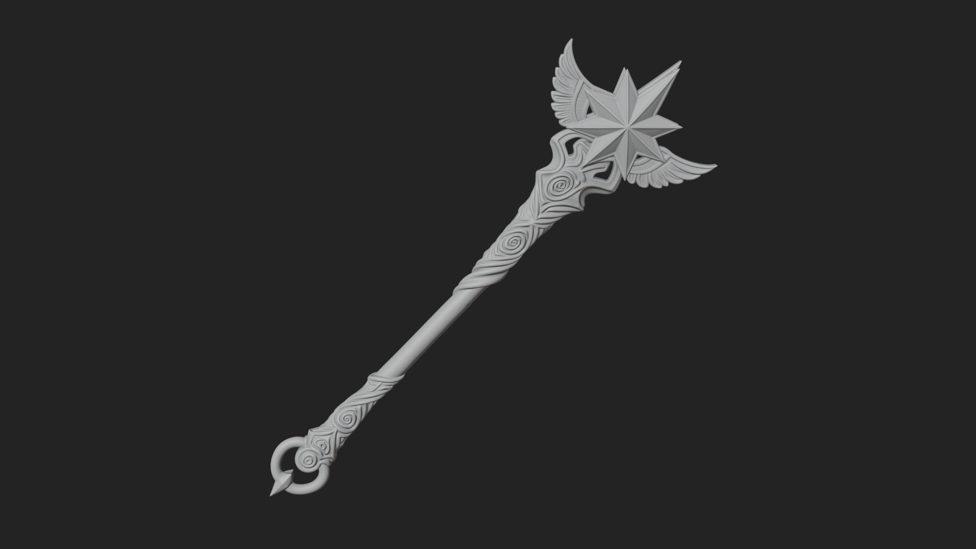 Crowned Royal Scepter Model Design 4 3D Print Model 3D Model
