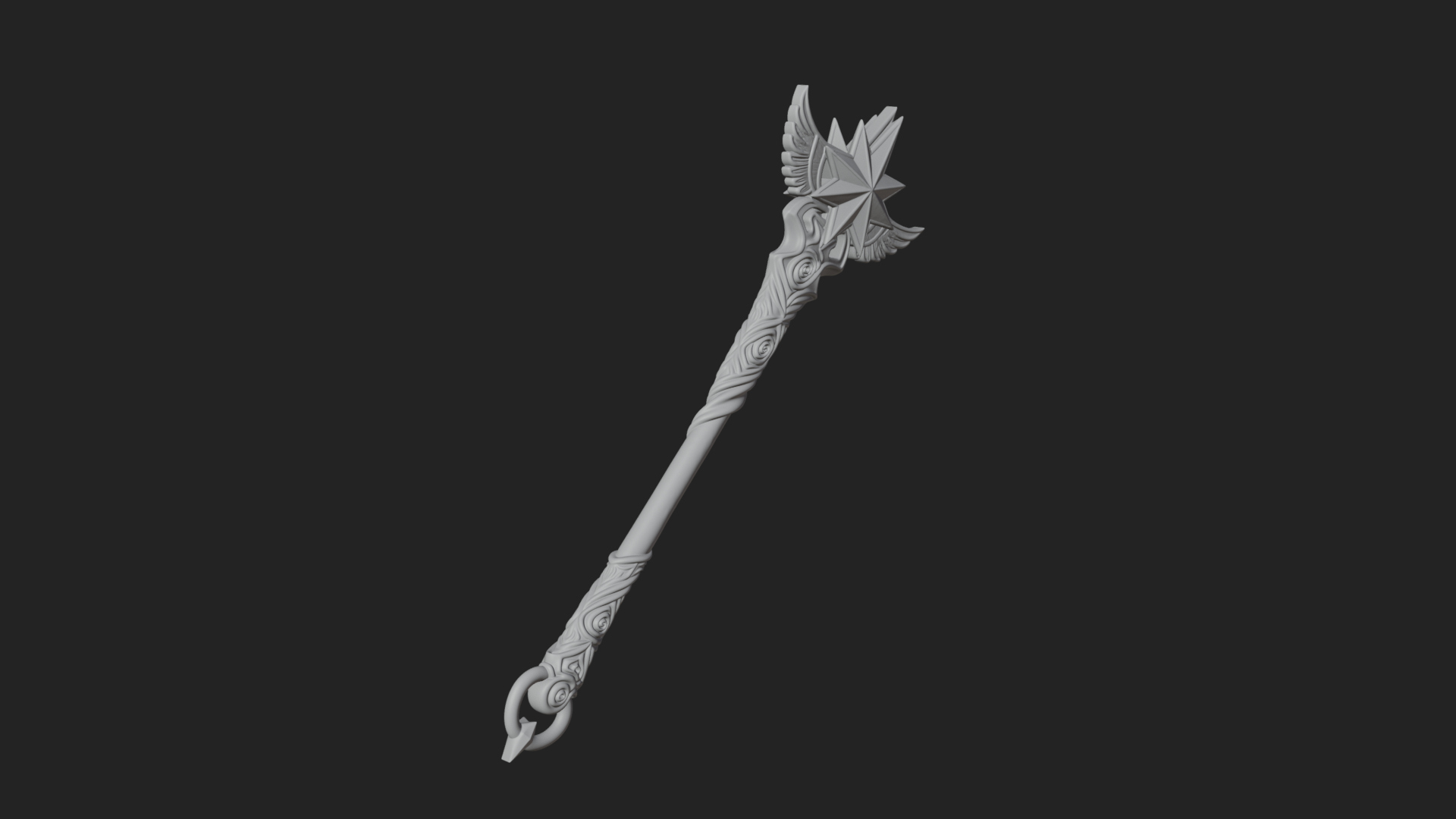 Crowned Royal Scepter Model Design 4 3D Print Model 3D Model