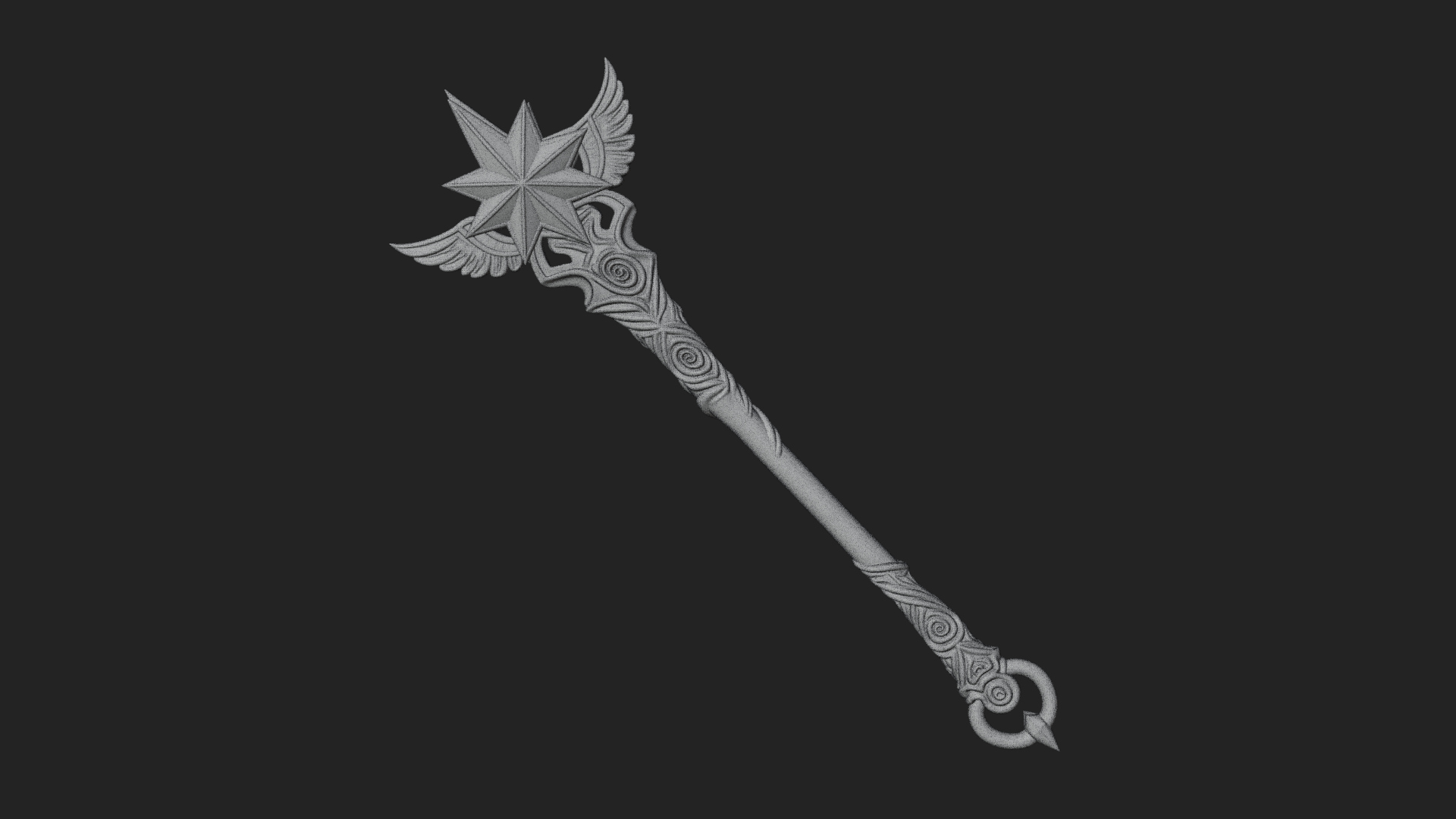 Crowned Royal Scepter Model Design 4 3D Print Model 3D Model