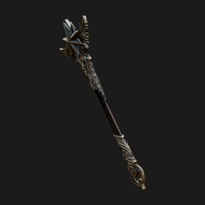 Crowned Royal Scepter Model Design 4 3D Print Model