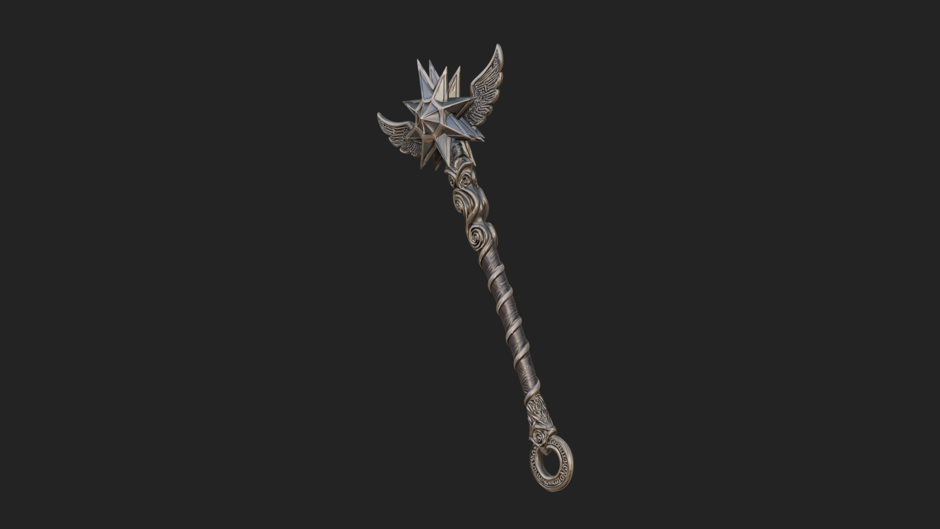 Crowned Royal Scepter Model Design 5 3D Print Model 3D Model