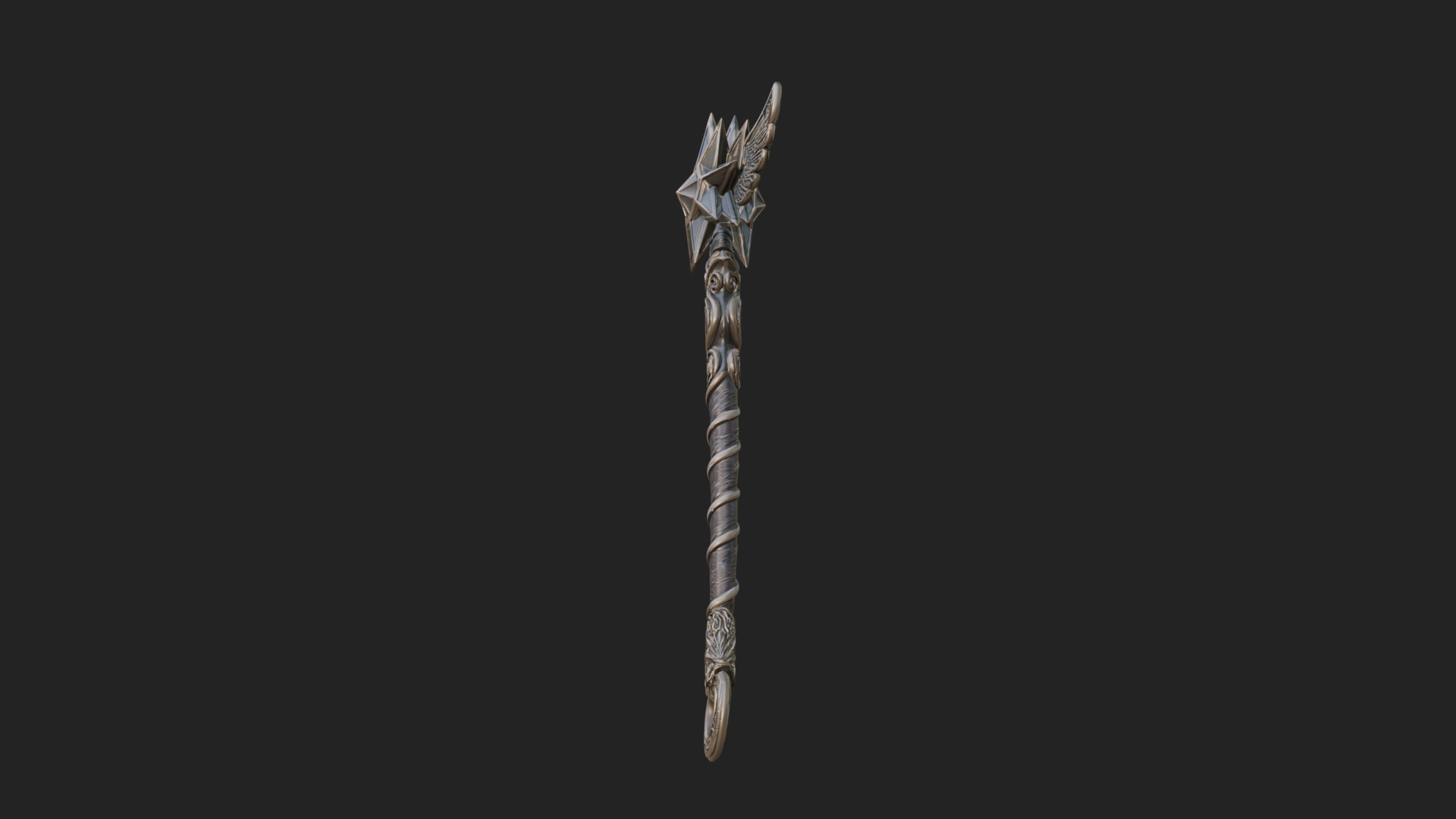 Crowned Royal Scepter Model Design 5 3D Print Model 3D Model