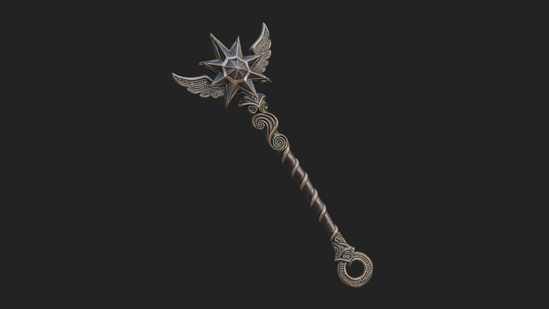 Crowned Royal Scepter Model Design 5 3D Print Model 3D Model