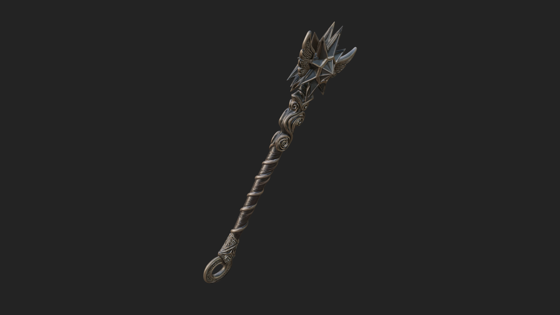 Crowned Royal Scepter Model Design 5 3D Print Model 3D Model