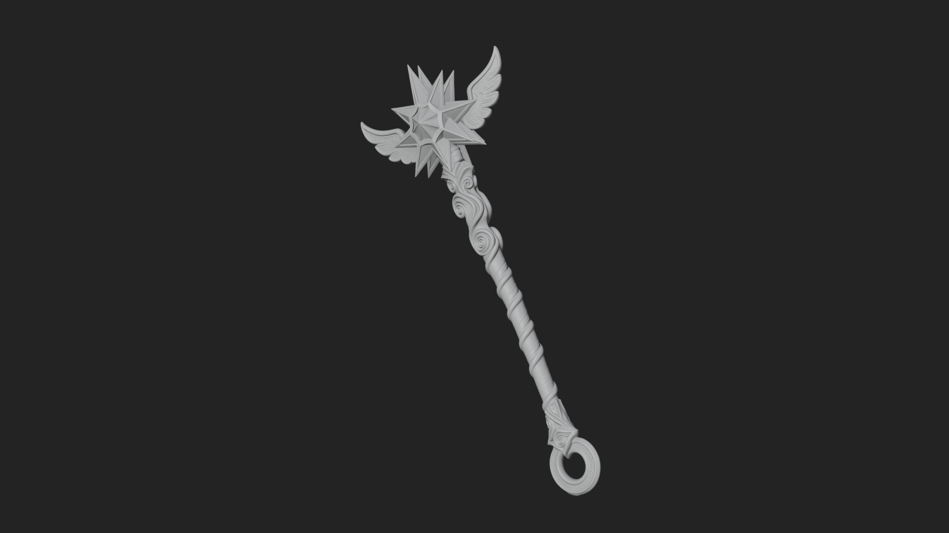 Crowned Royal Scepter Model Design 5 3D Print Model 3D Model