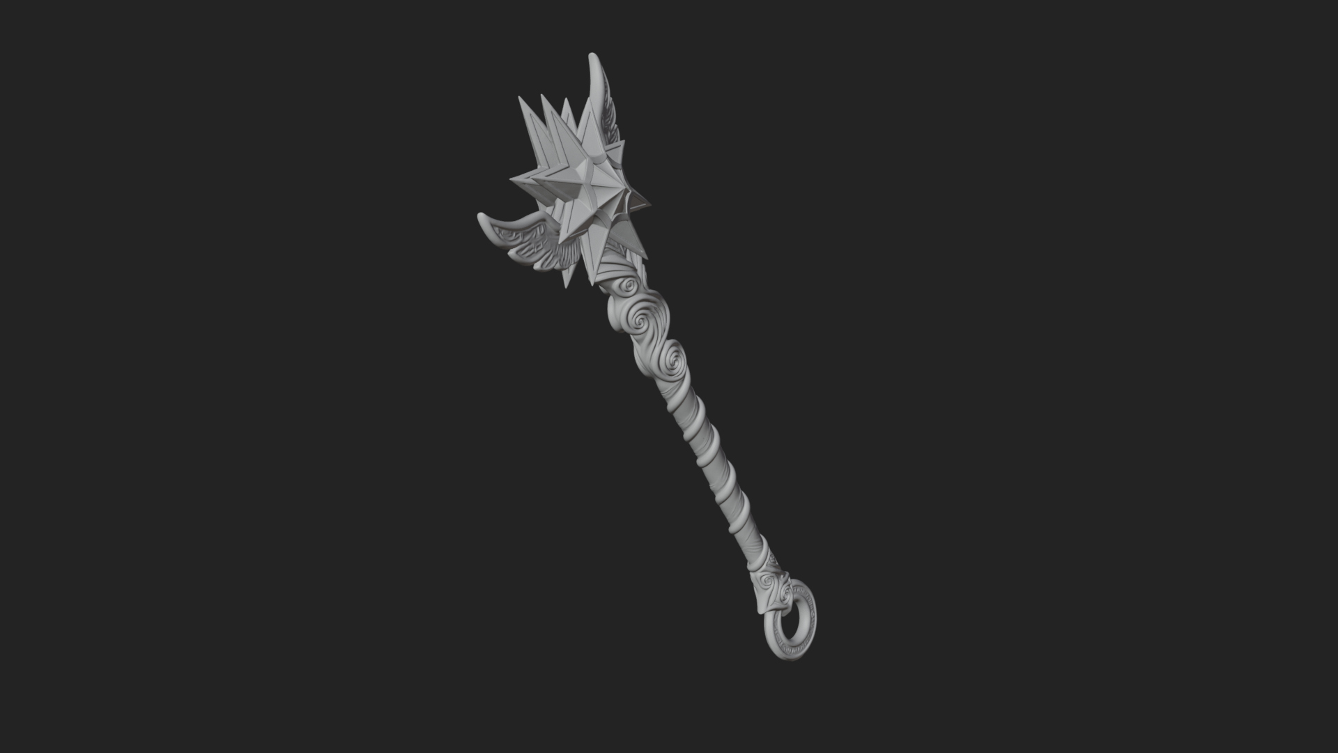 Crowned Royal Scepter Model Design 5 3D Print Model 3D Model