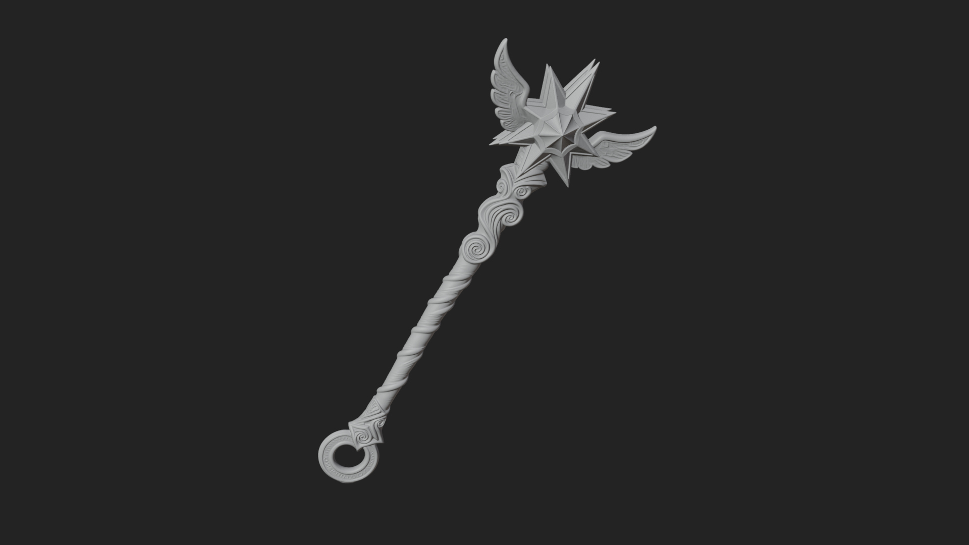 Crowned Royal Scepter Model Design 5 3D Print Model 3D Model