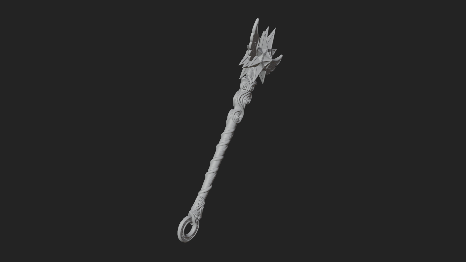 Crowned Royal Scepter Model Design 5 3D Print Model 3D Model