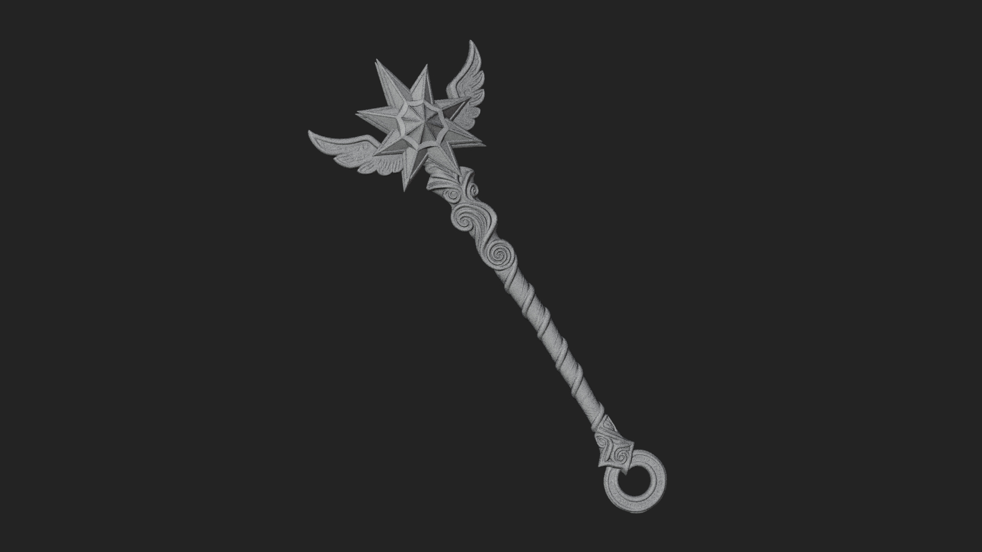 Crowned Royal Scepter Model Design 5 3D Print Model 3D Model
