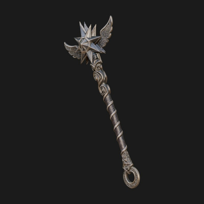 Crowned Royal Scepter Model Design 5 3D Print Model