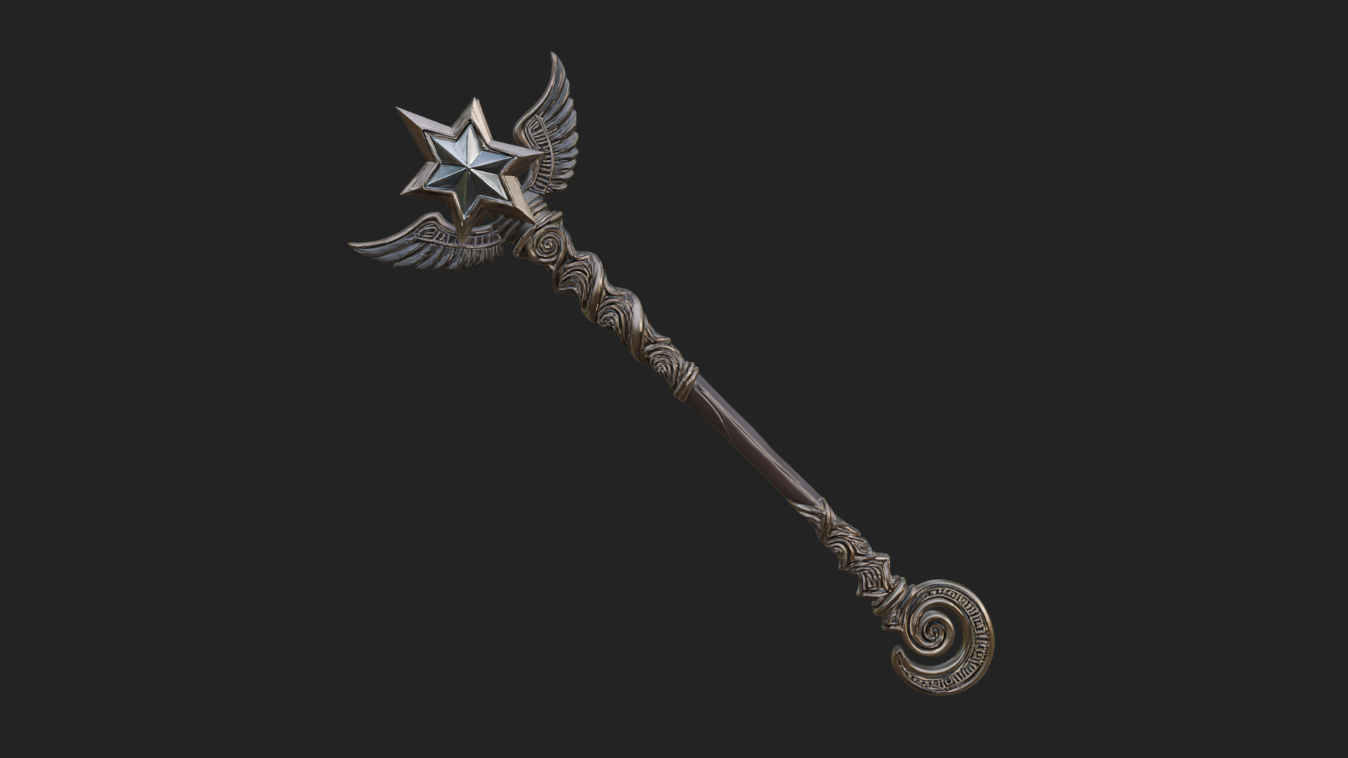 Crowned Royal Scepter Model Design 6 3D Print Model 3D Model
