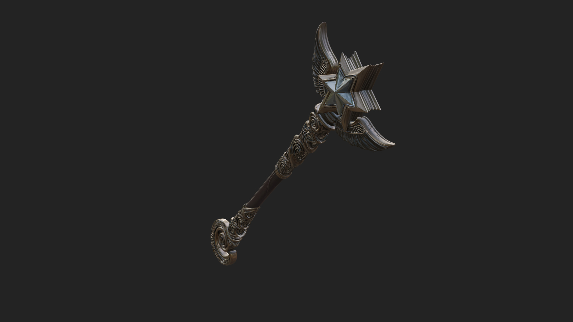 Crowned Royal Scepter Model Design 6 3D Print Model 3D Model