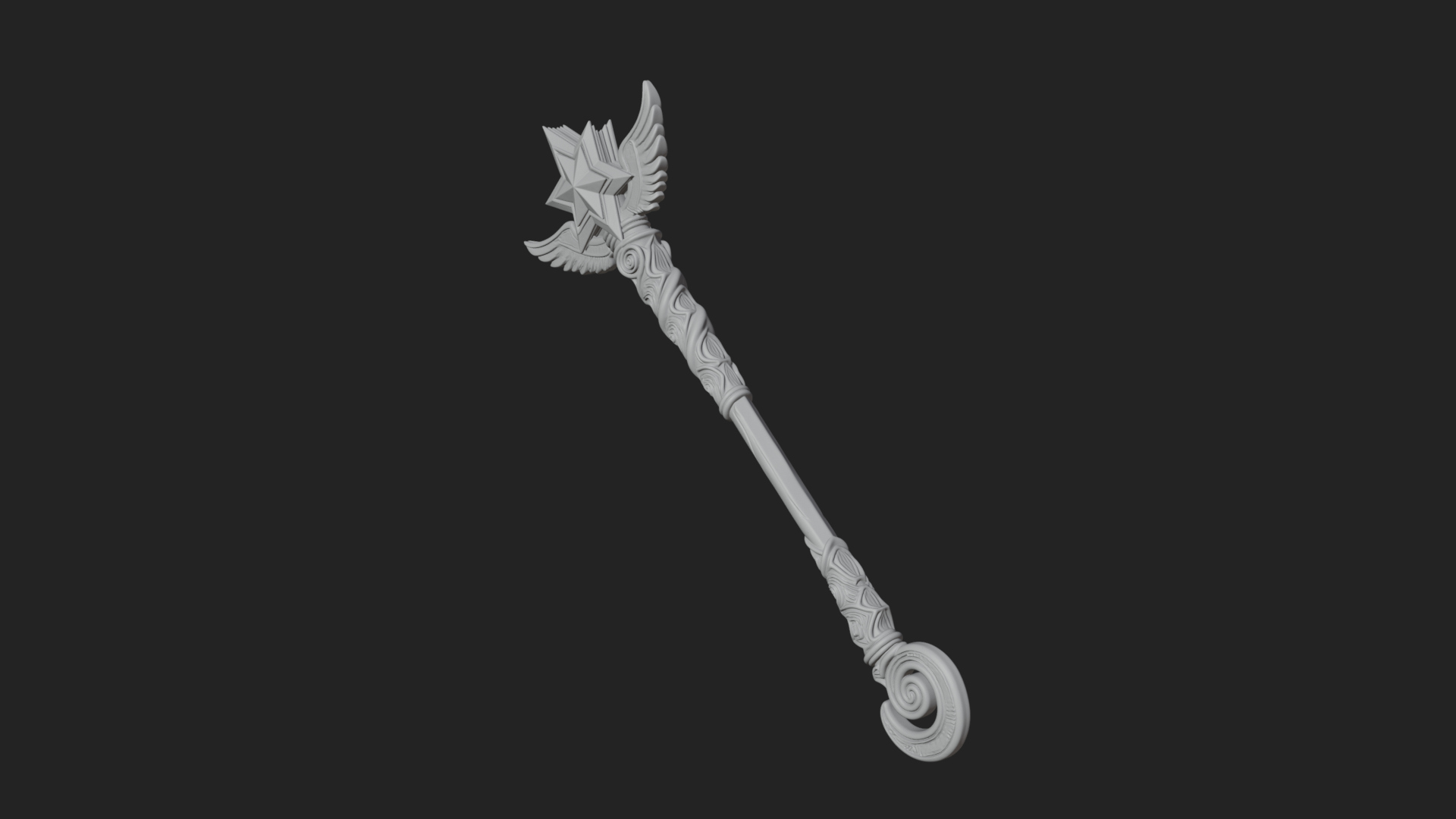 Crowned Royal Scepter Model Design 6 3D Print Model 3D Model
