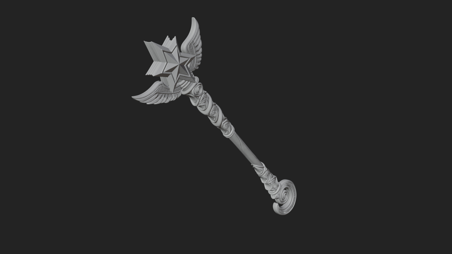 Crowned Royal Scepter Model Design 6 3D Print Model 3D Model