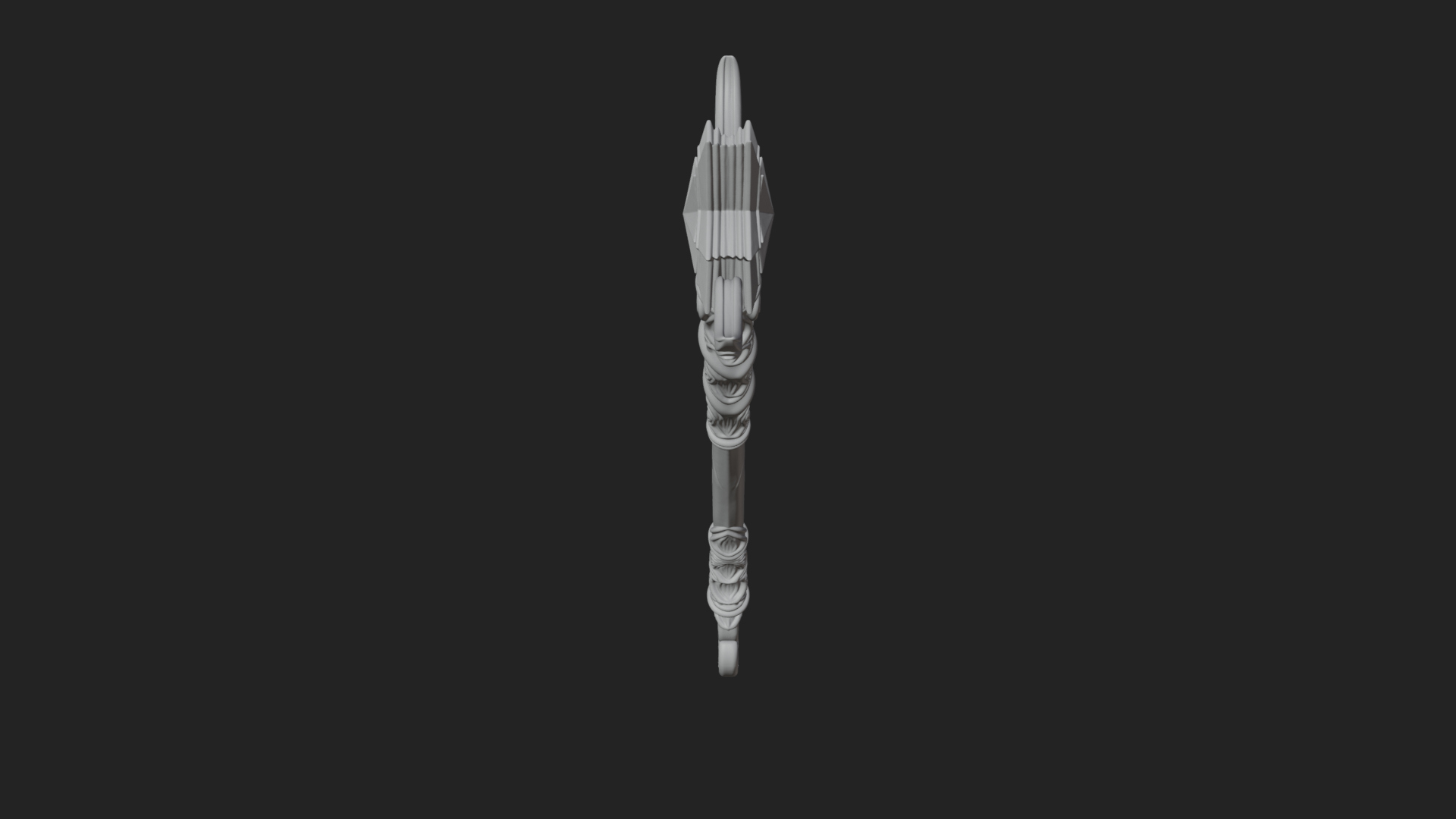 Crowned Royal Scepter Model Design 6 3D Print Model 3D Model